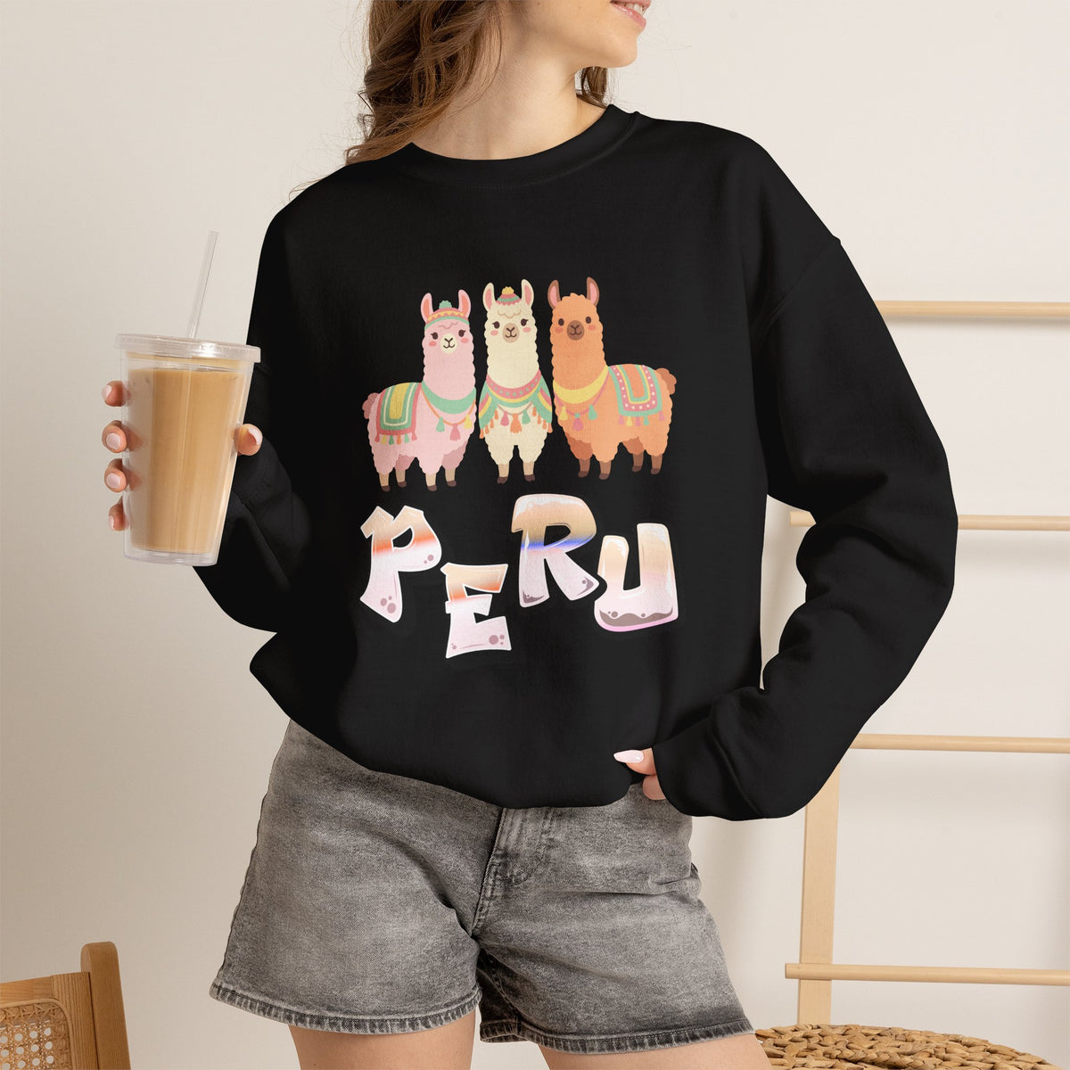 Best Peru Three Llamas Sweatshirt - Peruvian Crewneck