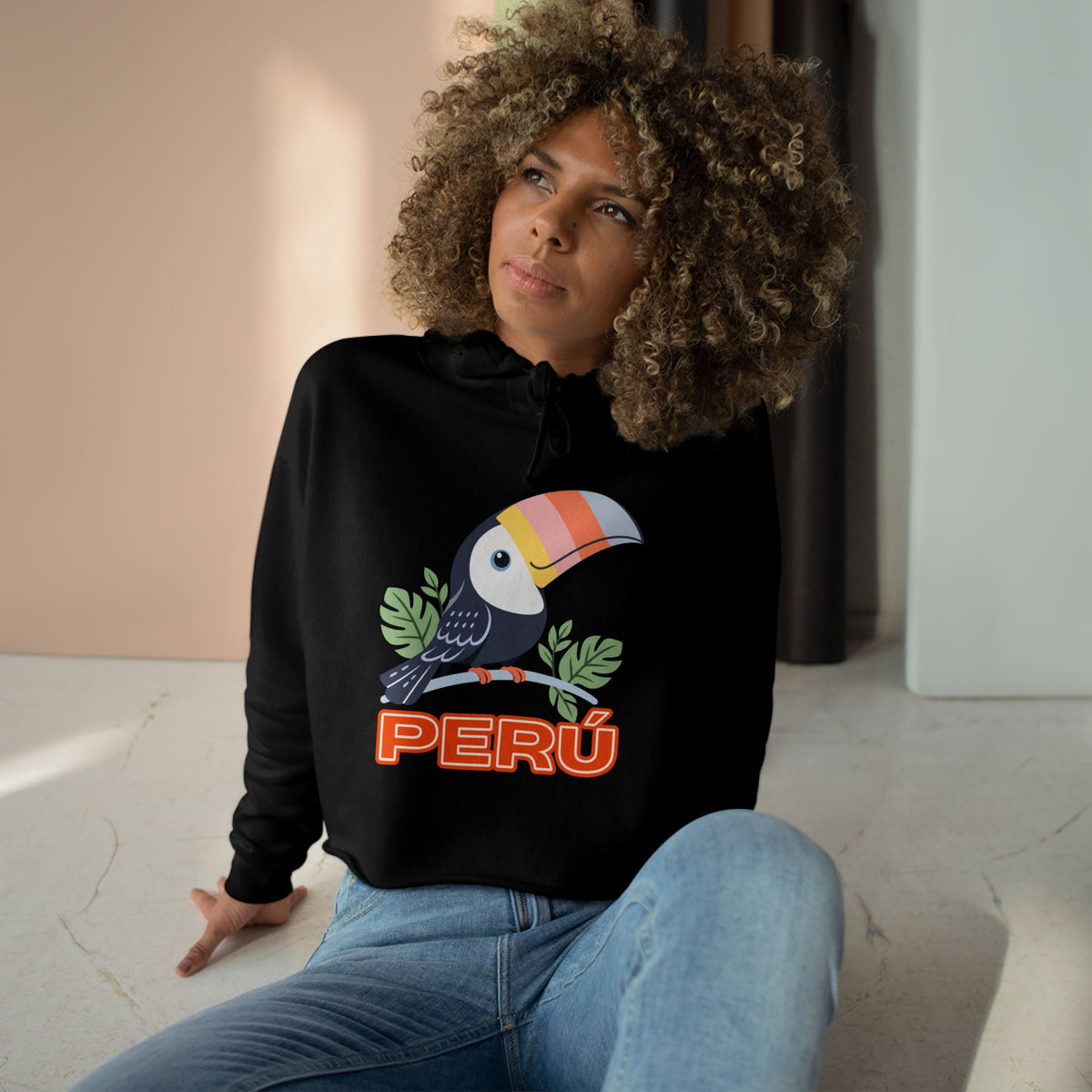 Best Pastel Toucan Peru Crop Hoodie - Cute Amazon Bird Gift
