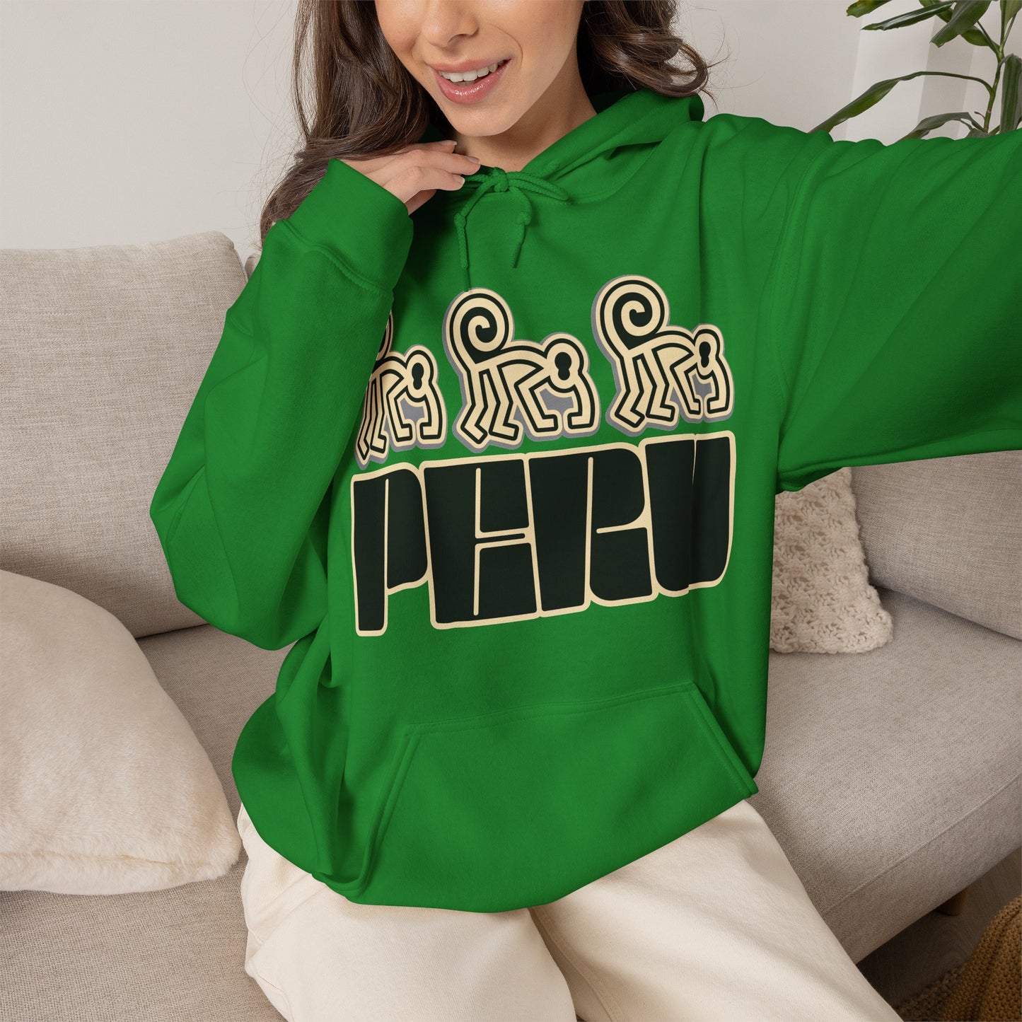 Best Peru Nazca Monkey Hoodie - Peruvian Pullover