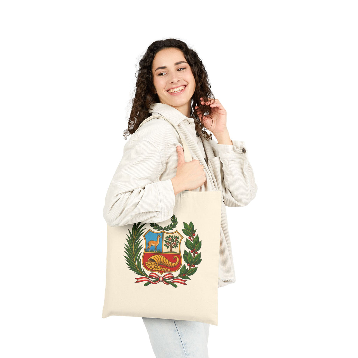 Best Peru Coat of Arms Tote Bag - Escudo Canvas Gift