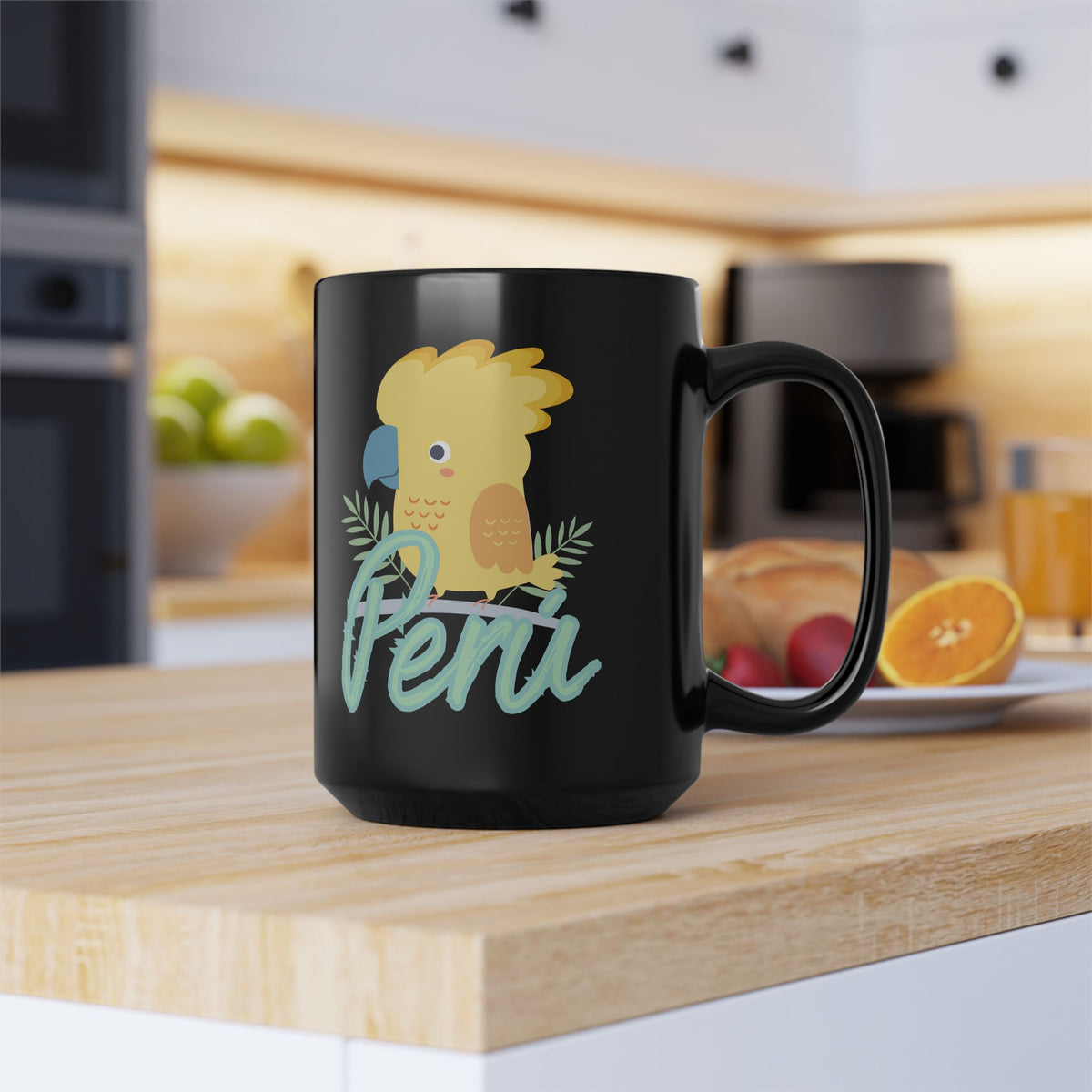 Best Peruvian Black Coffee Mug "Gallito de las Rocas"