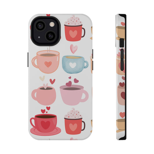 Best Coffee Impact-Resistant Phone Cases "Coffee Mugs Heart"