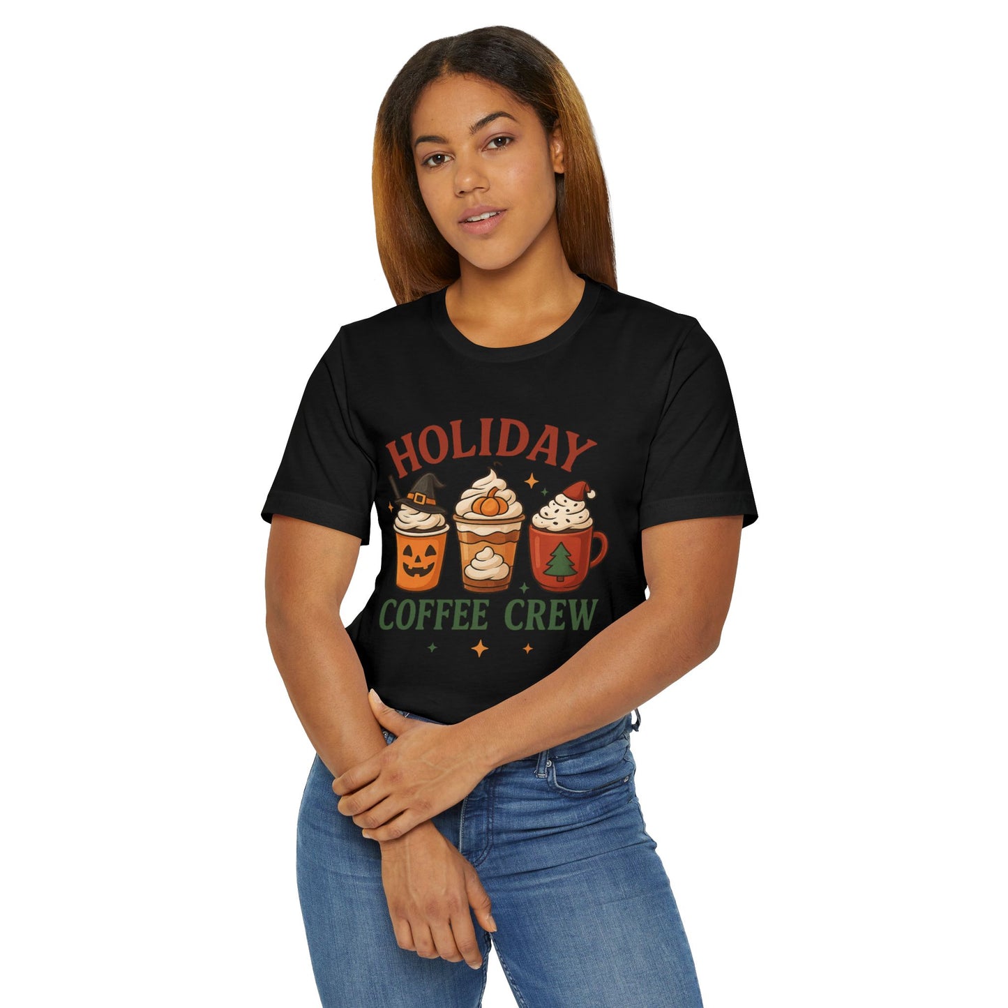 🎃🍂🎄 Holiday Coffee Crew Unisex T-Shirt USA | Seasonal Coffee Tee