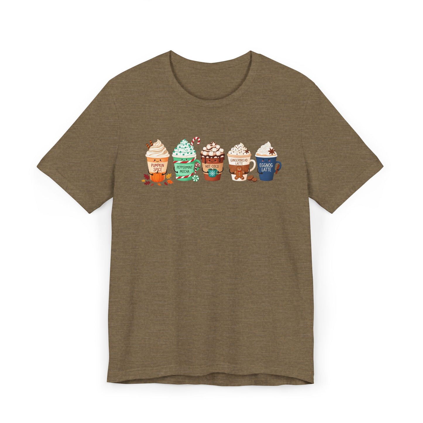 🎃☕ Seasonal Coffee Drinks T-Shirt USA | Holiday Coffee Tee