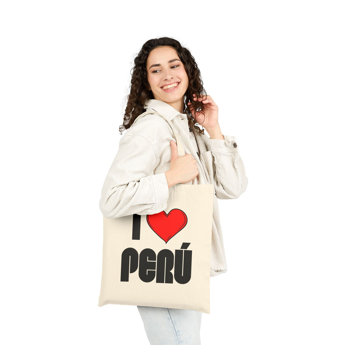 Best Peruvian Canvas Tote Bag "I Love Peru"