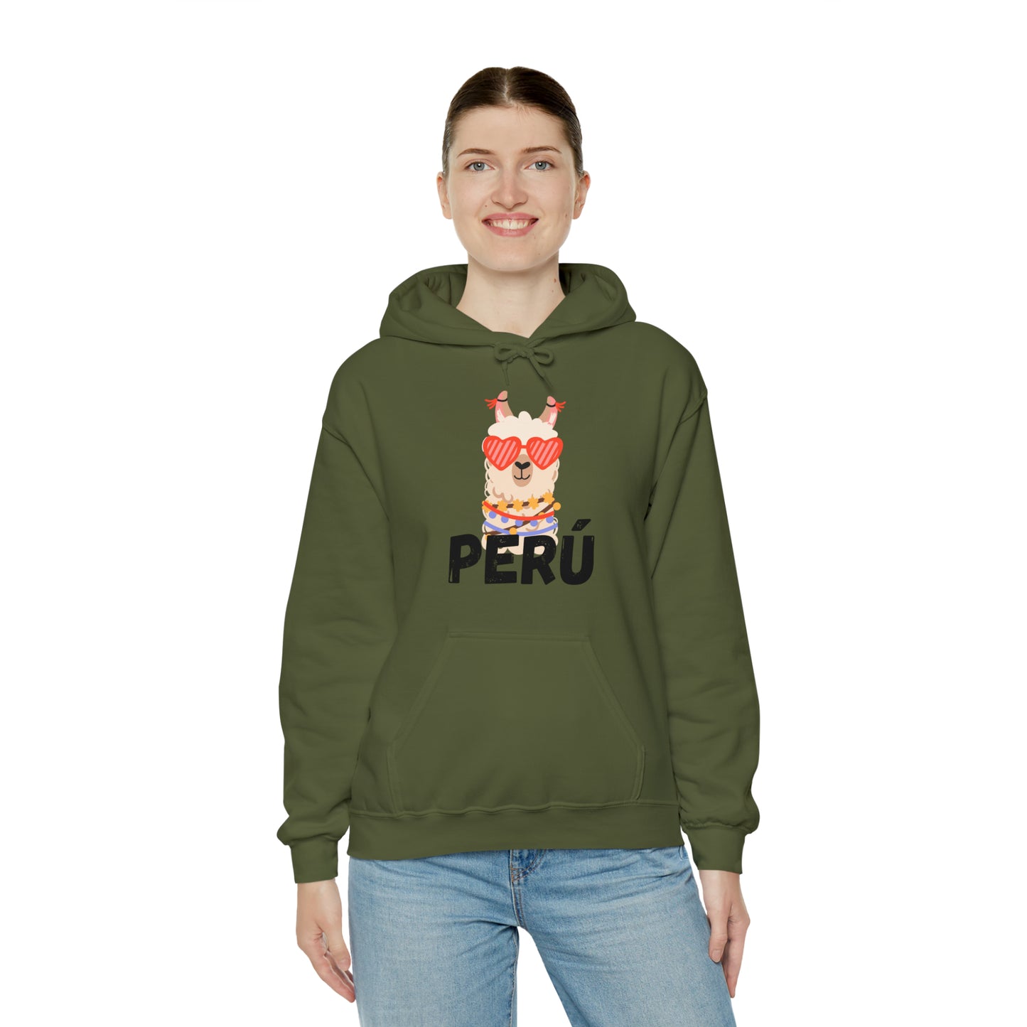 Peruvian Unisex Hoodie "Cozy Elegance,Peruvian Llama" 2024