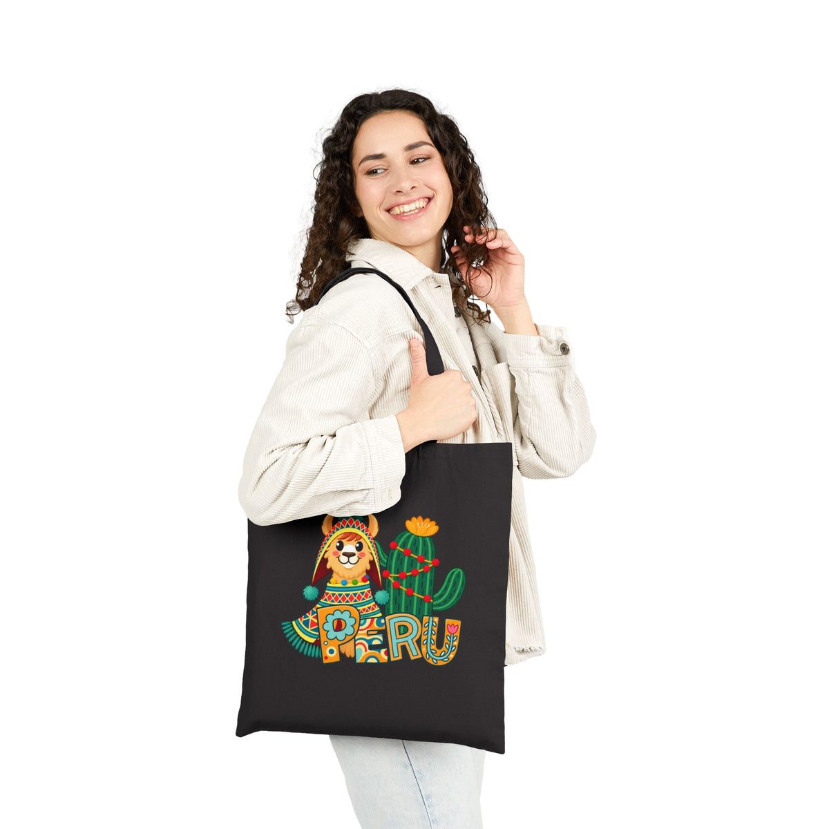 Best Peru Llama Cactus Canvas Tote Bag