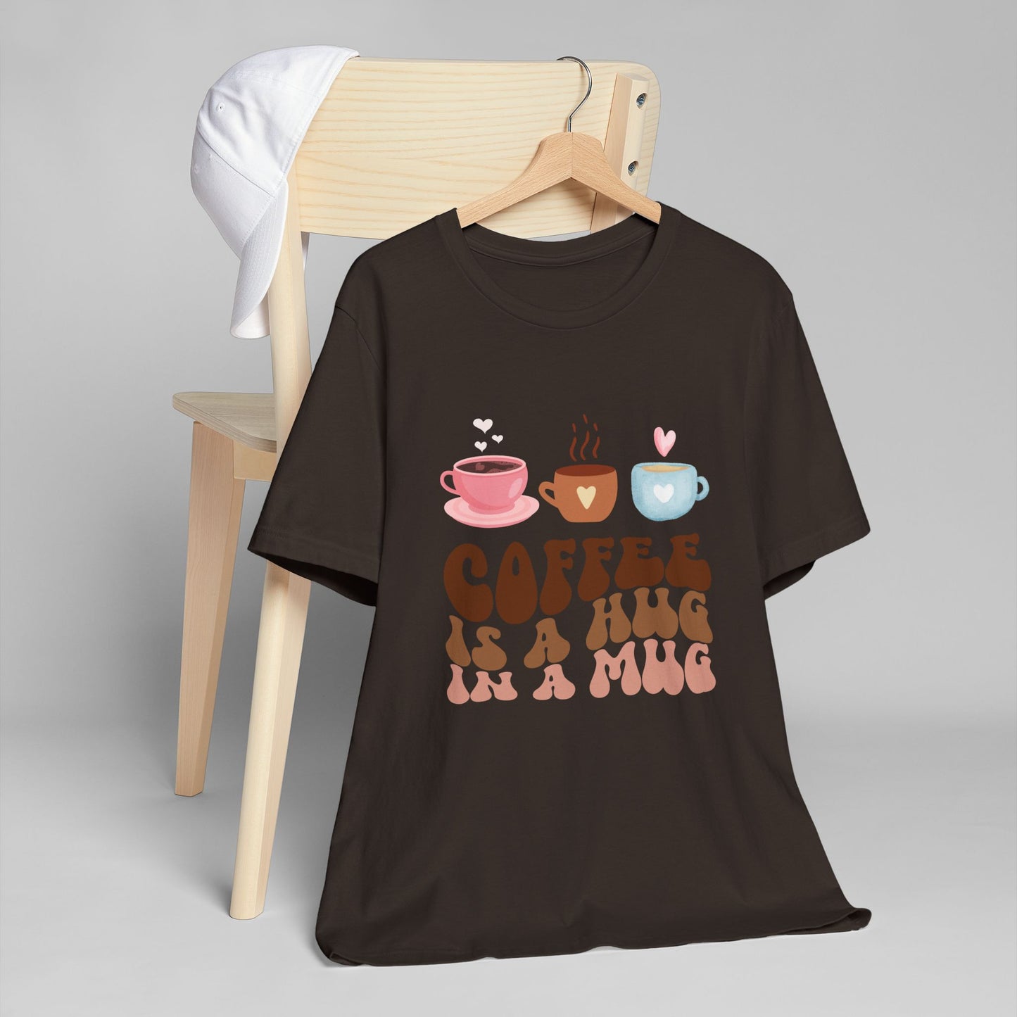 Coffee Is a Hug in a Mug T-Shirt ☕💕 Cute Coffee Graphic Tee (USA Shipping)