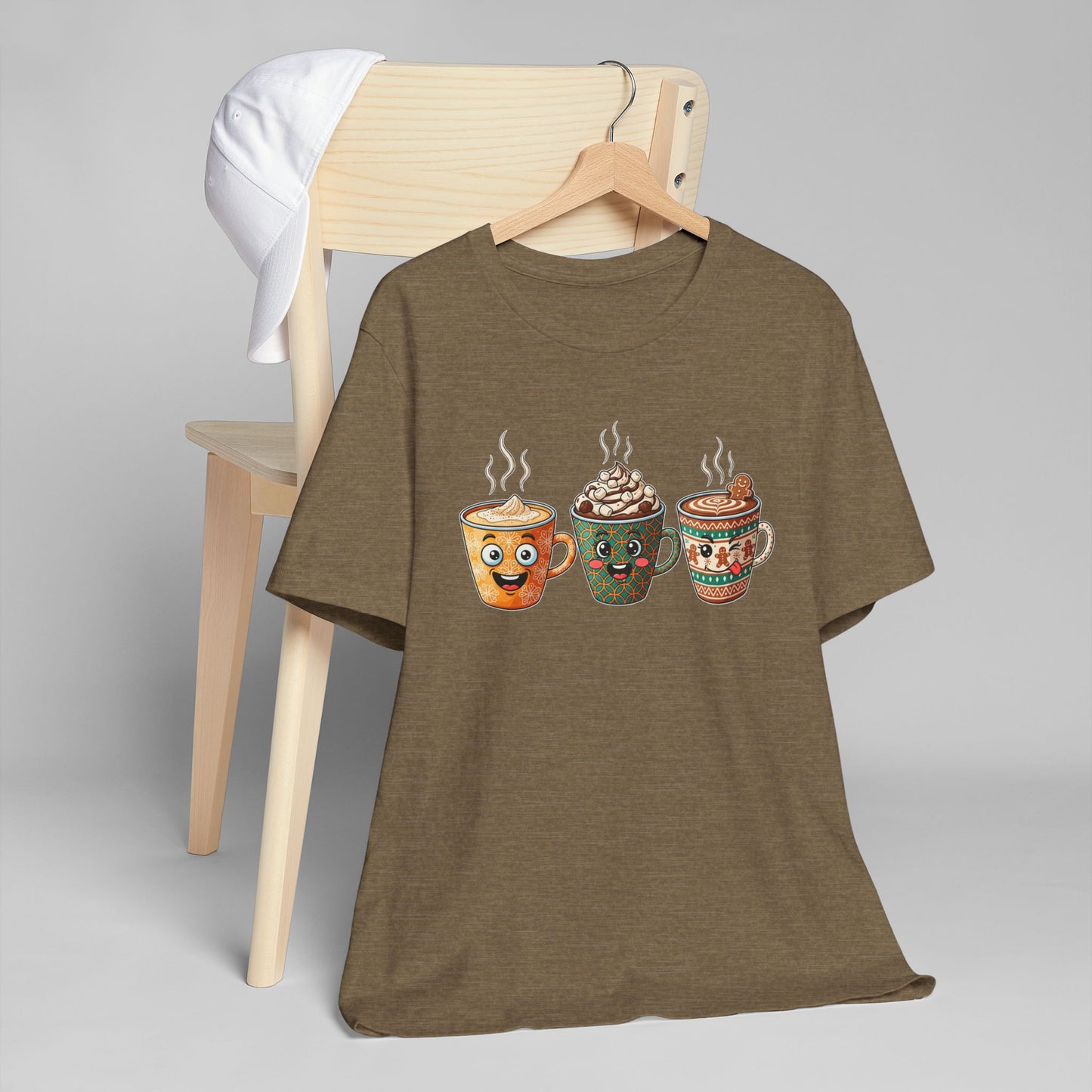 ☕🎄 Holiday Coffee Mugs Unisex T-Shirt USA | Festive Coffee Tee