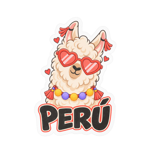 Best Cool Llama Peru Sticker - Heart Sunglasses Llama Decal