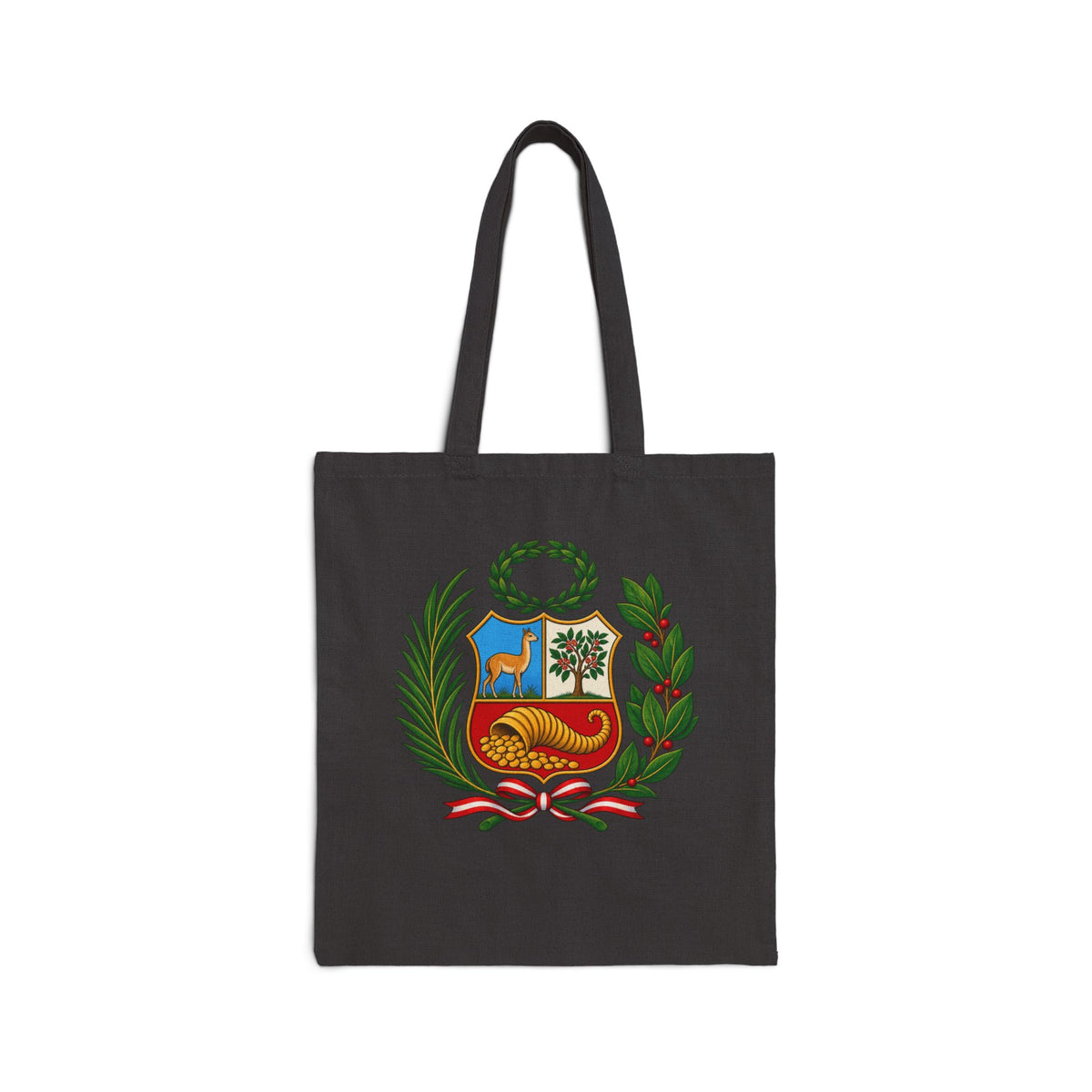Best Peru Coat of Arms Tote Bag - Escudo Canvas Gift