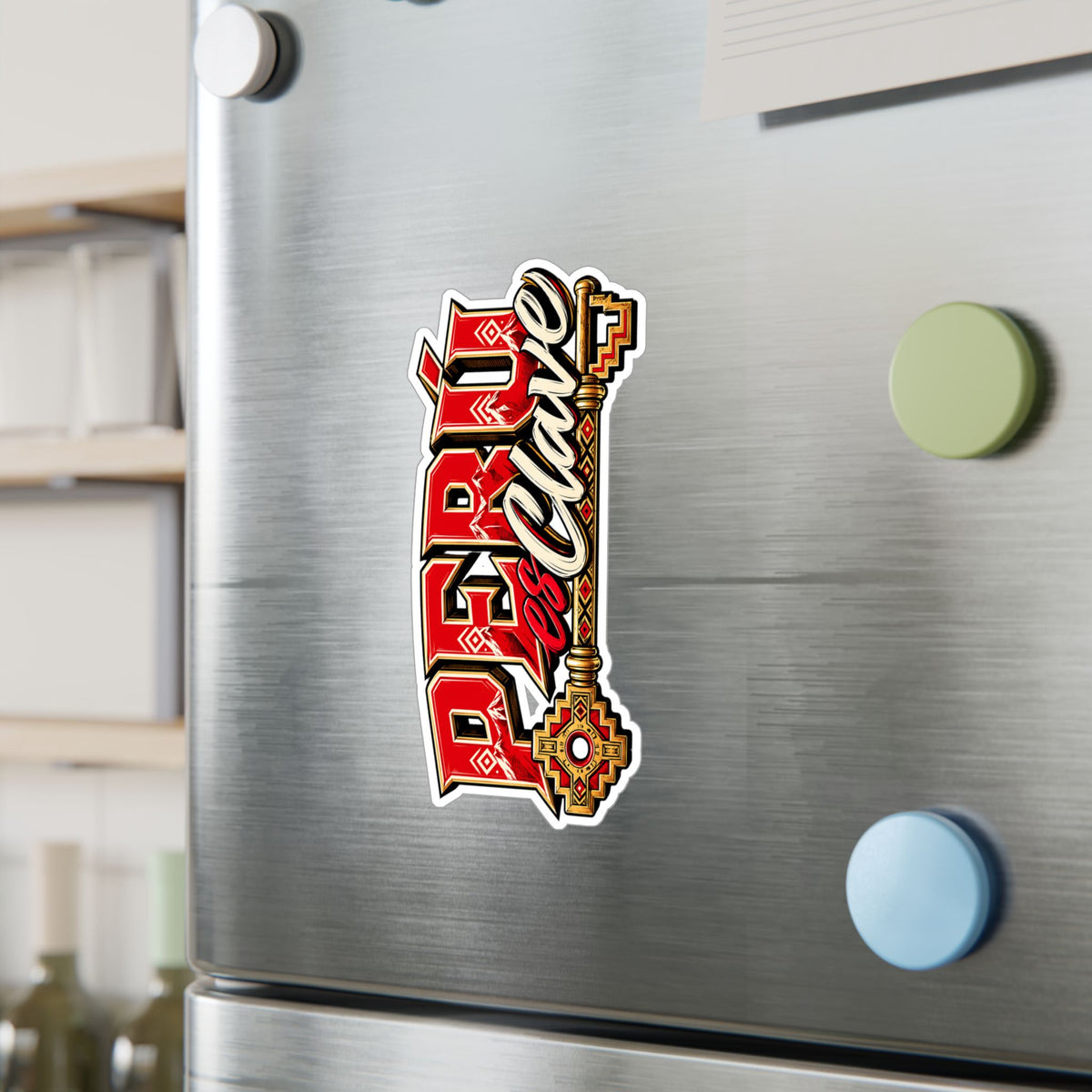 Best Perú es Clave Sticker - Gold Key Andean Vinyl Decal