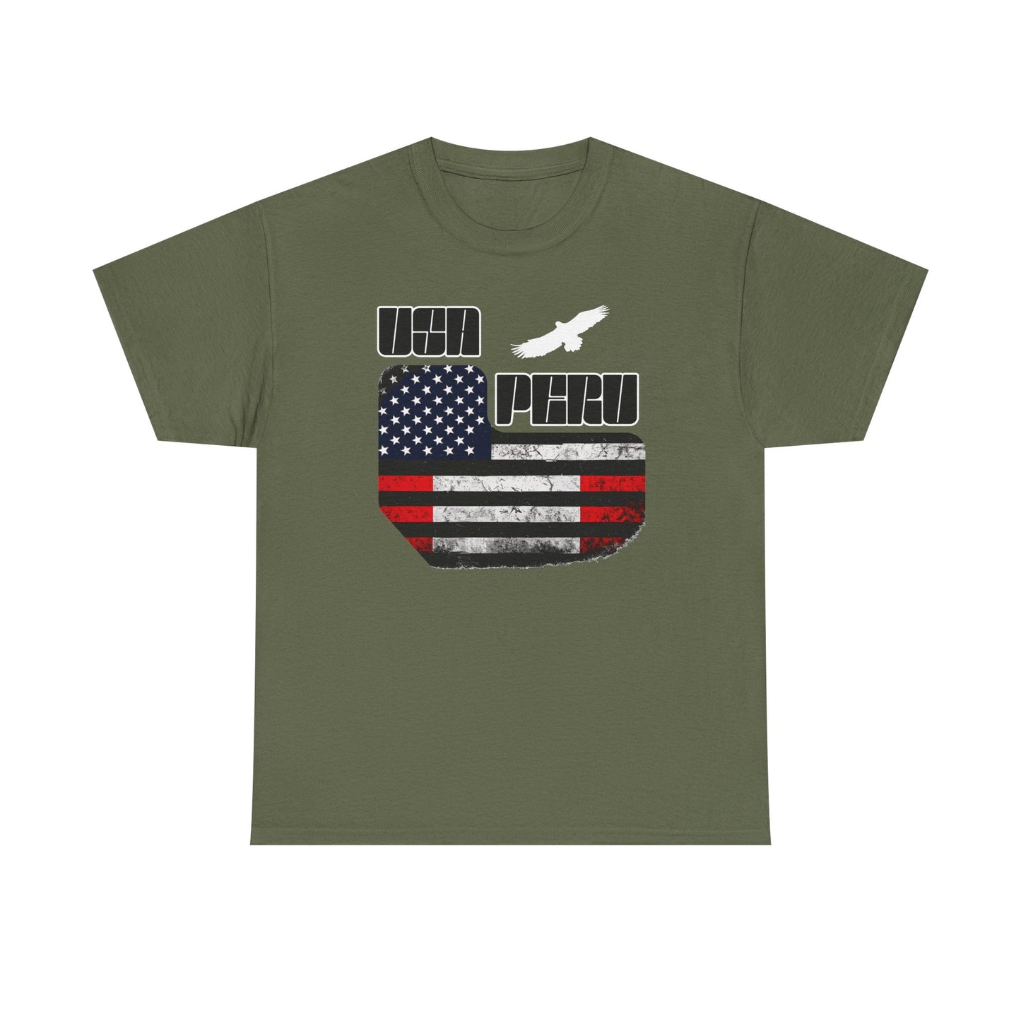 Best USA Peru Flag T-Shirt - Peruvian American Tee