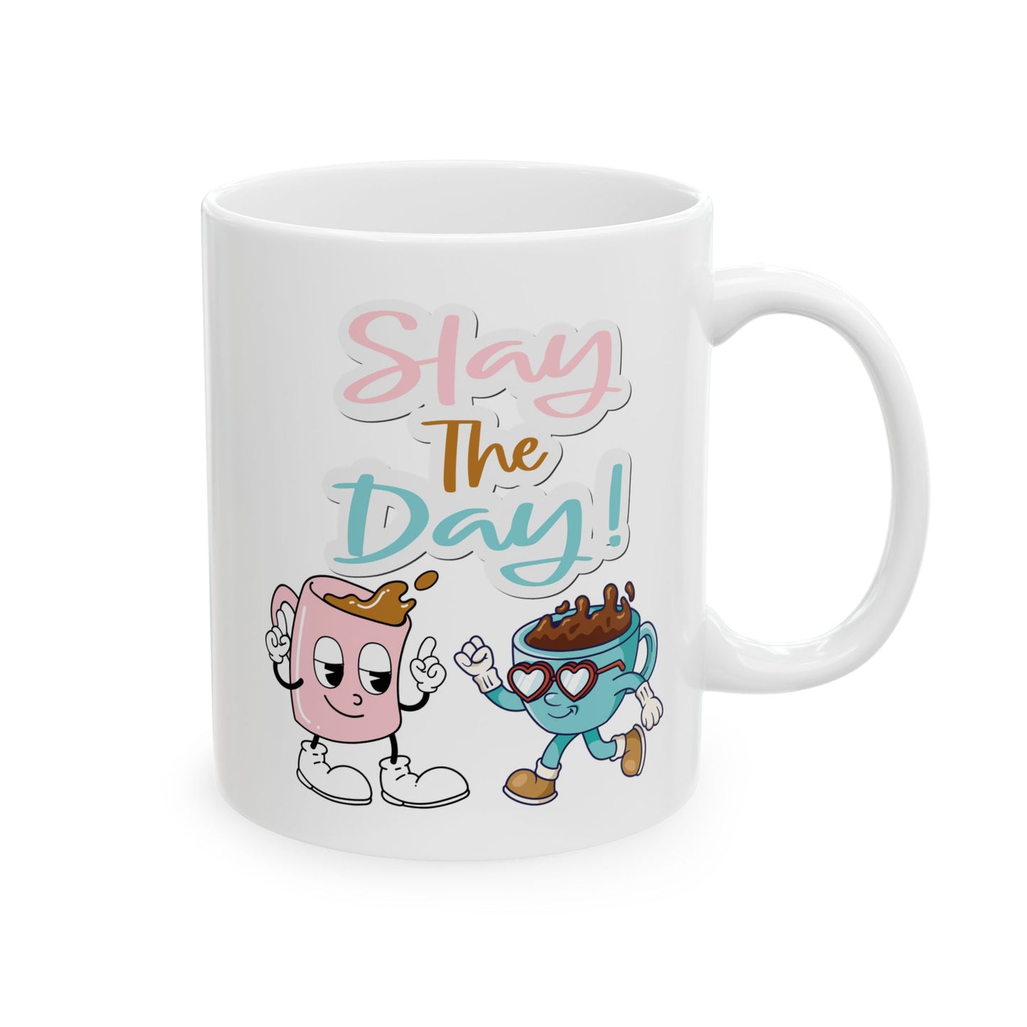 Best White 'Slay the Day' Coffee Mug for Clear-Minded Achievers