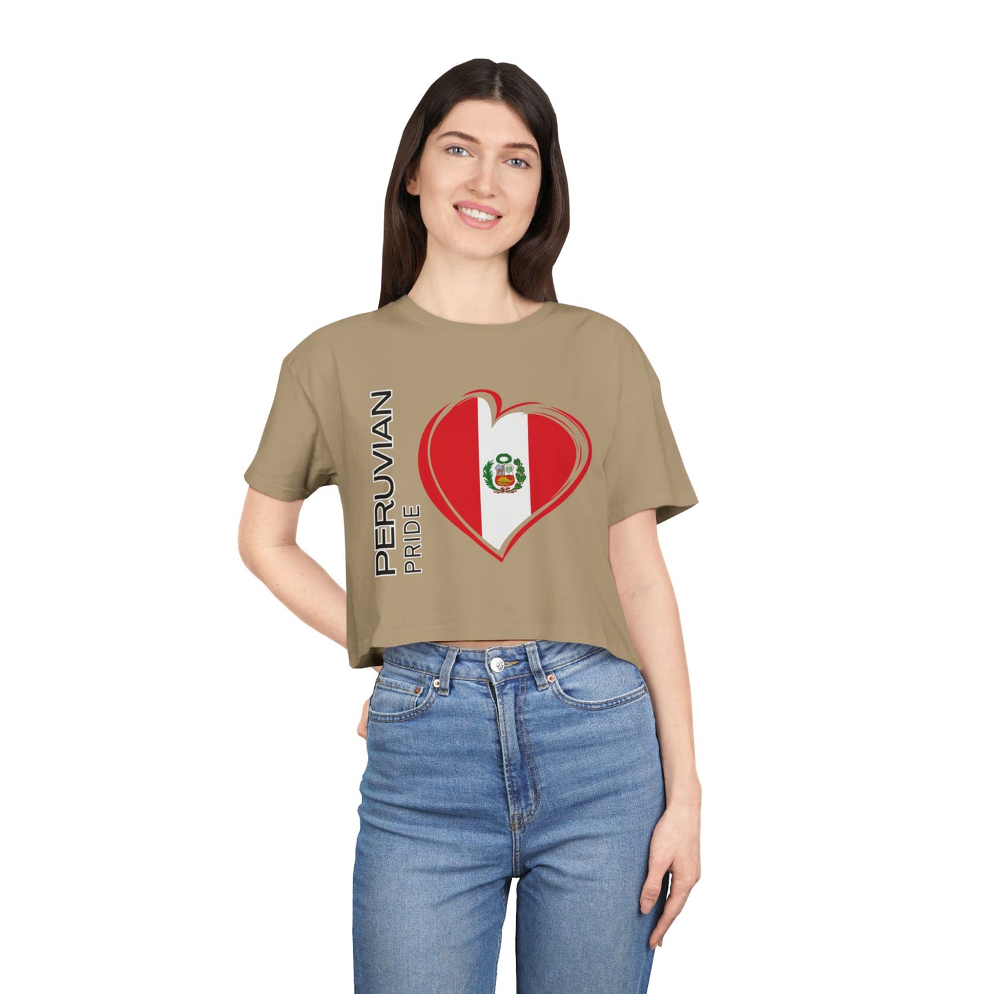 Best Peruvian Pride Crop Top | Peru Flag Heart | Gift USA