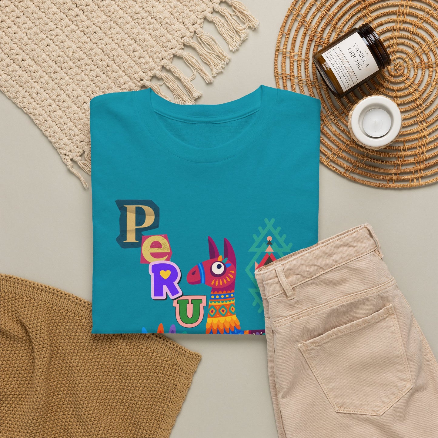 Best Peruvian Llama T-Shirt USA Colorful Peru Pride Unisex Tee