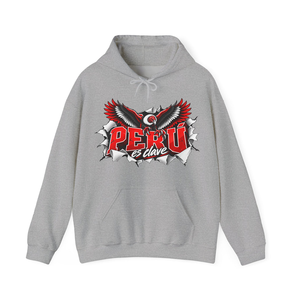 Best Perú es Clave Condor Hoodie - Red & White Peru Gift