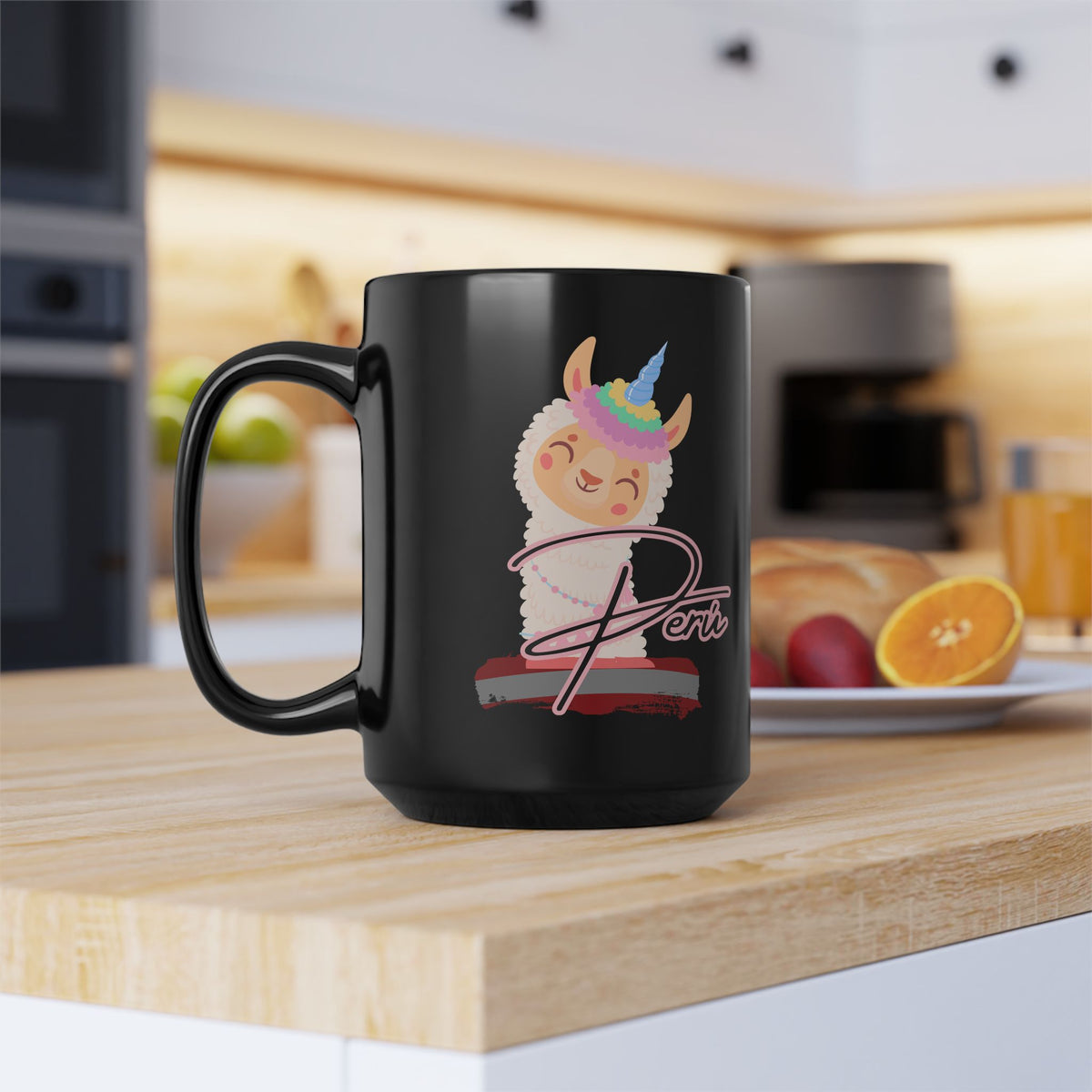 Best Peruvian Black Coffee Mug "Llama Rainbow"