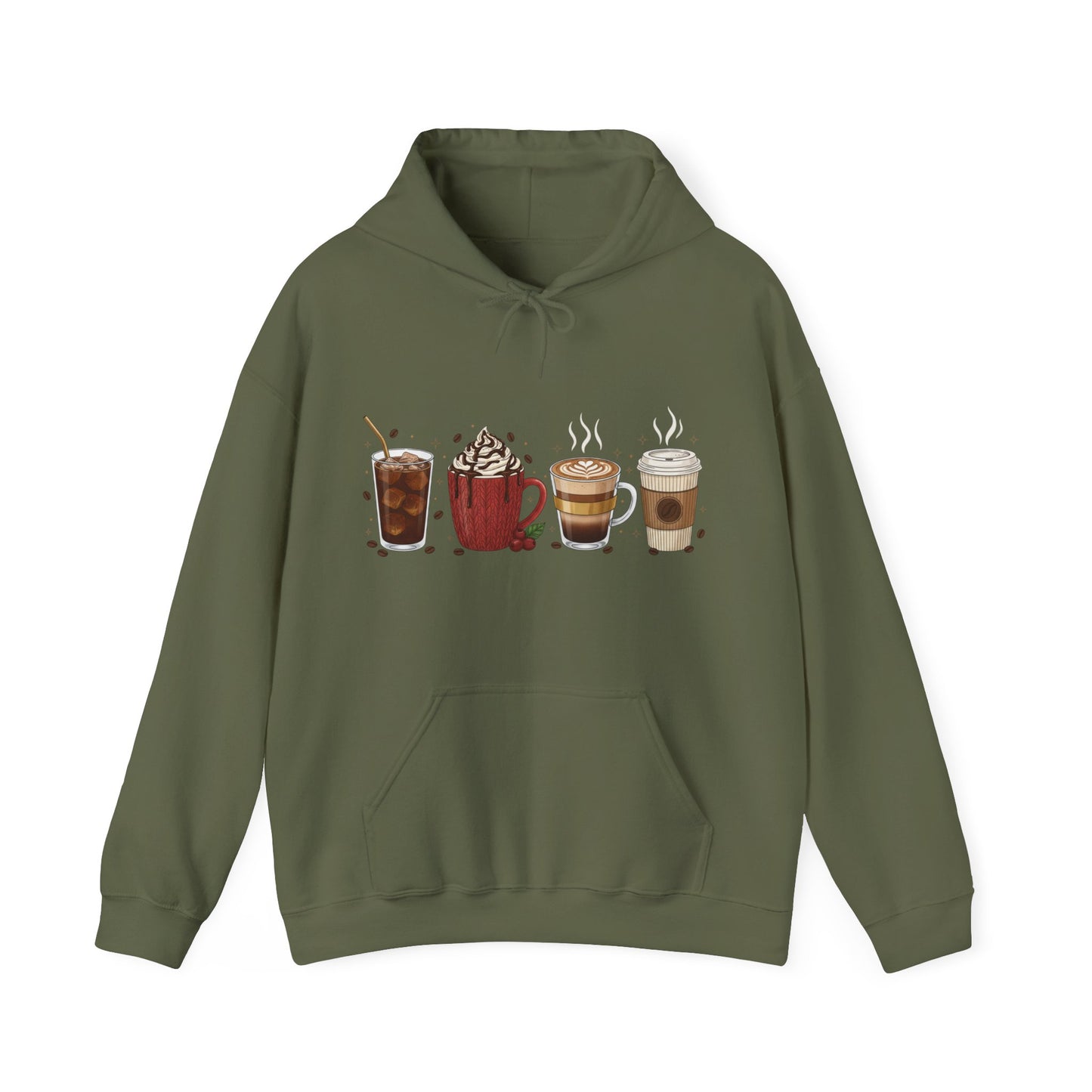Coffee Lovers Hoodie USA ☕ – Unisex Hoodie Featuring Every Style of Coffee