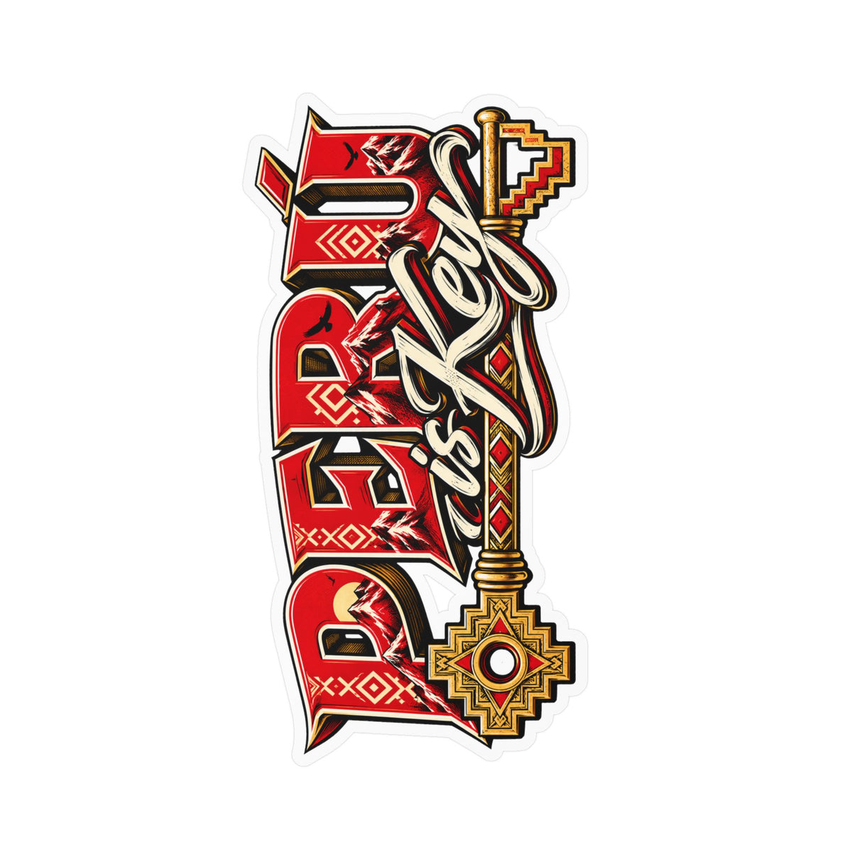 Best Peru is Key Sticker - Gold Key Andes Vinyl Decal