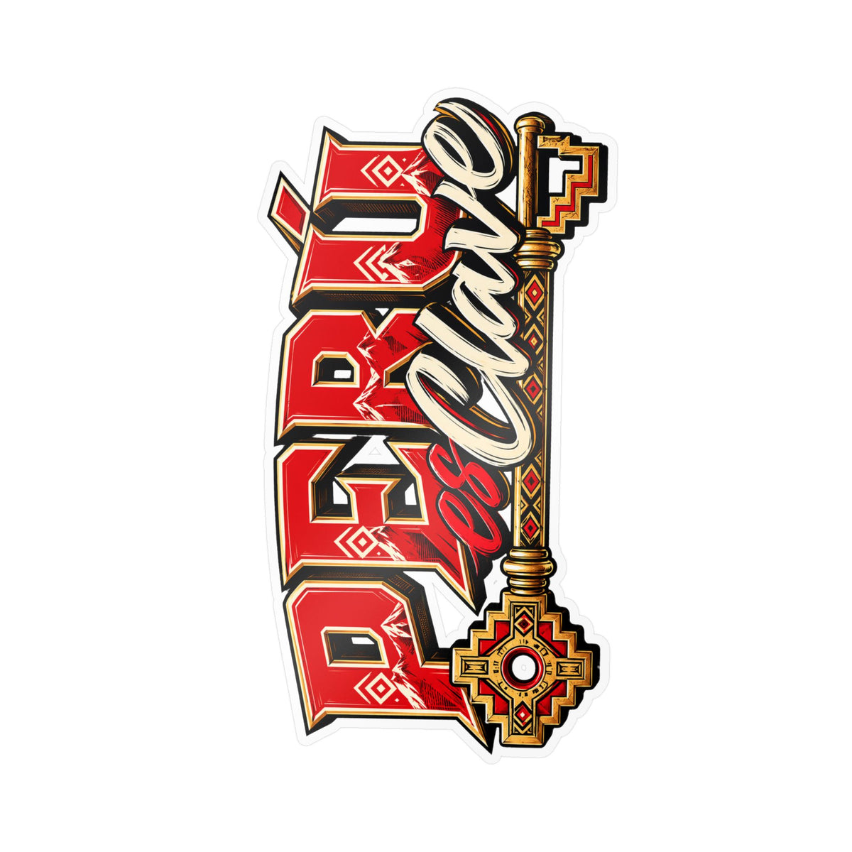 Best Perú es Clave Sticker - Gold Key Andean Vinyl Decal