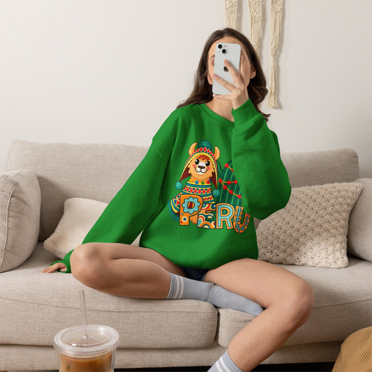Best Peru Llama Sweatshirt - Cozy Peruvian Crewneck Gift