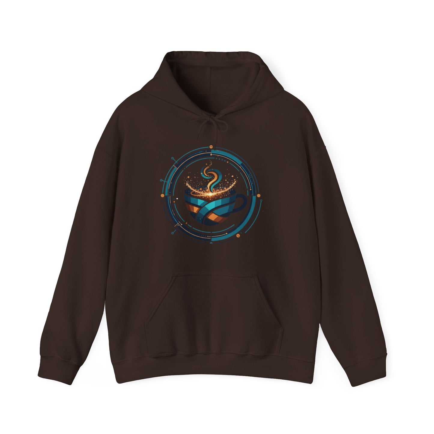 🔵☕ Futuristic Coffee Cup Hoodie USA | Tech-Inspired Coffee Hoodie