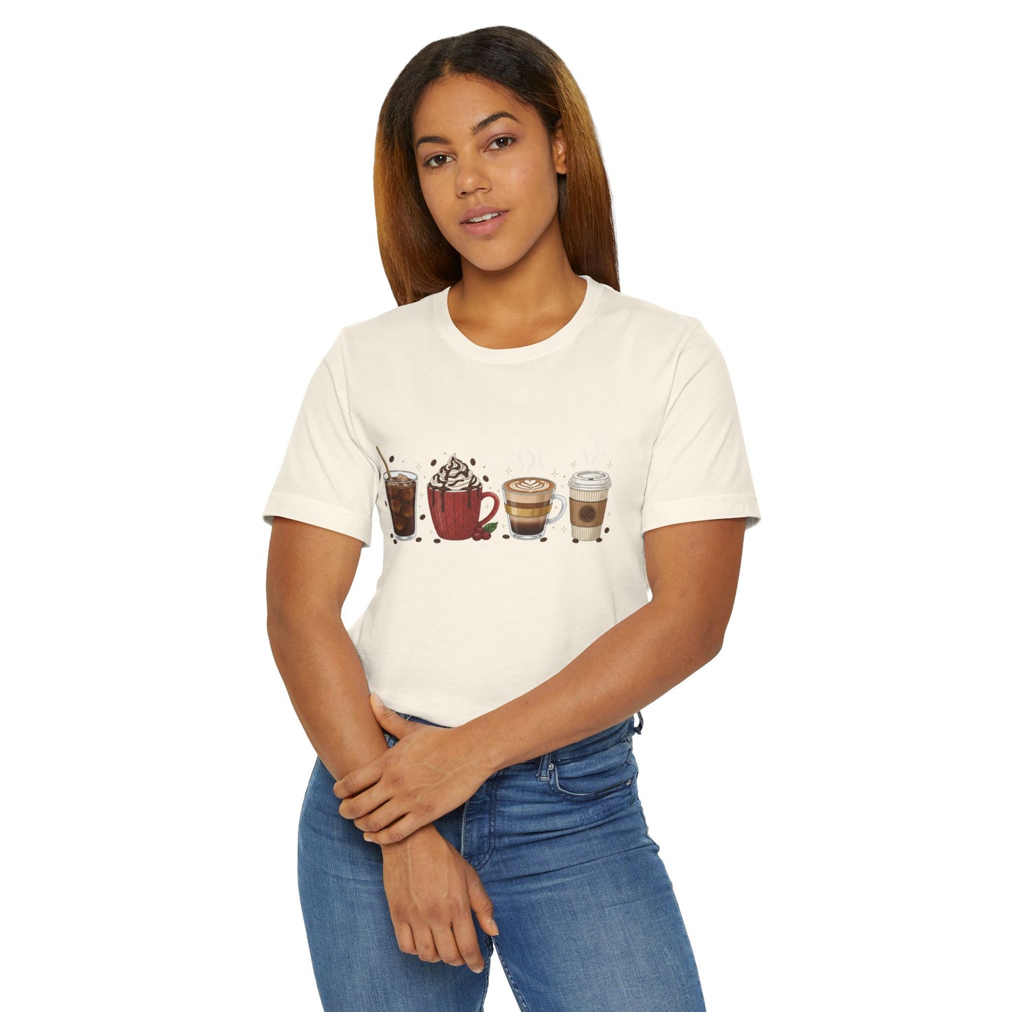 ☕ Holiday Coffee Drinks Unisex T-Shirt USA | Coffee Lovers Tee