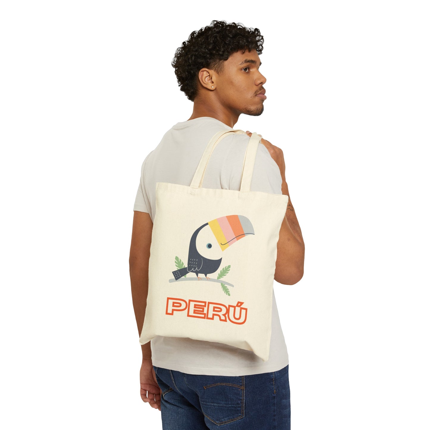 Peruvian Cotton Canvas Tote Bag "Peru Selva"