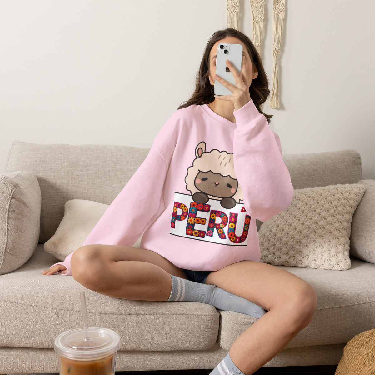 Best Peru Floral Llama Sweatshirt - Crewneck