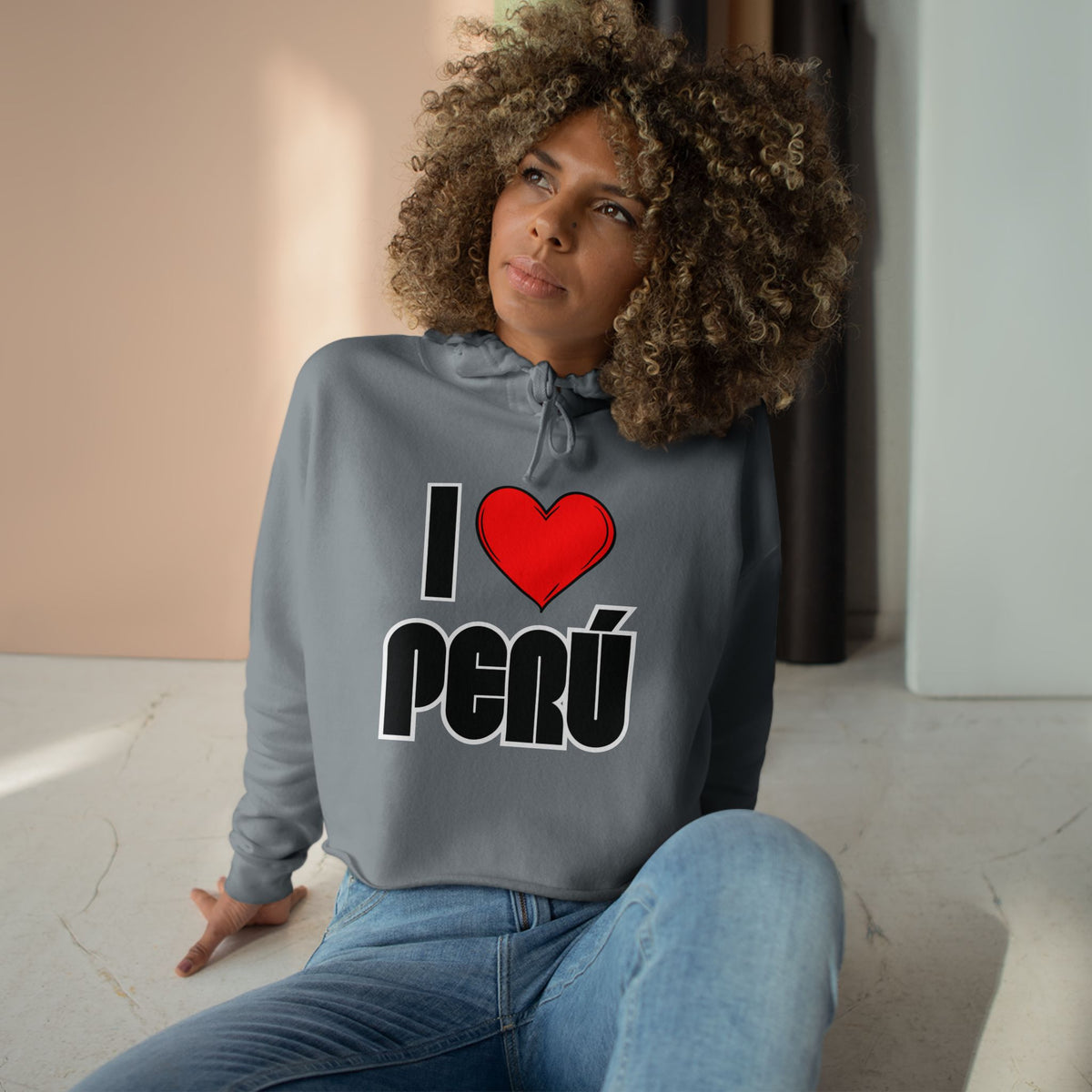 Best I Love Peru Crop Hoodie - Cute Peruvian Pride Gift