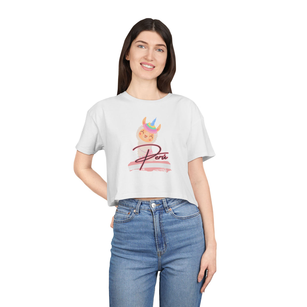 Best Peru Llama Unicorn Crop Top | Peruvian Gift USA