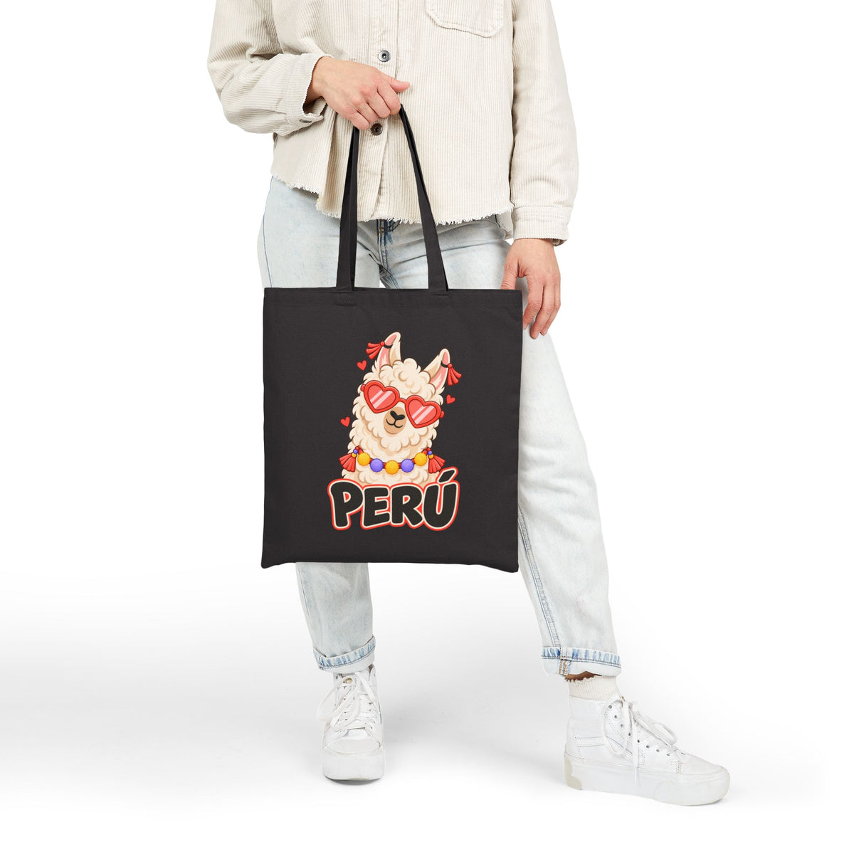 Best Cool Llama Peru Tote Bag - Heart Sunglasses Gift