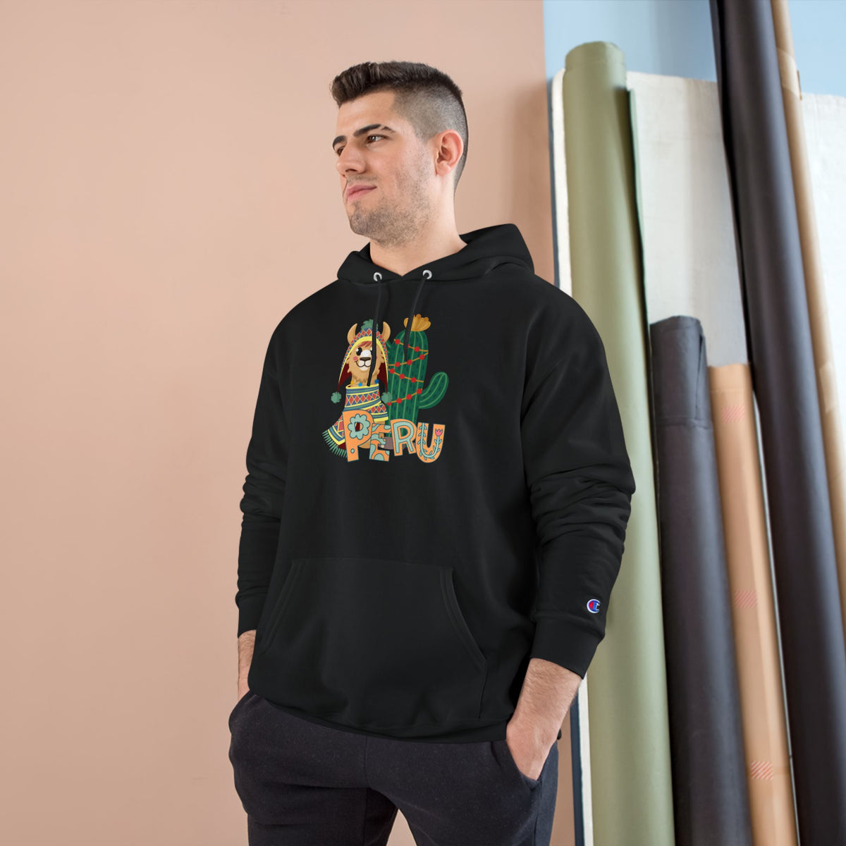 Best Peru Llama Cactus Champion Hoodie USA