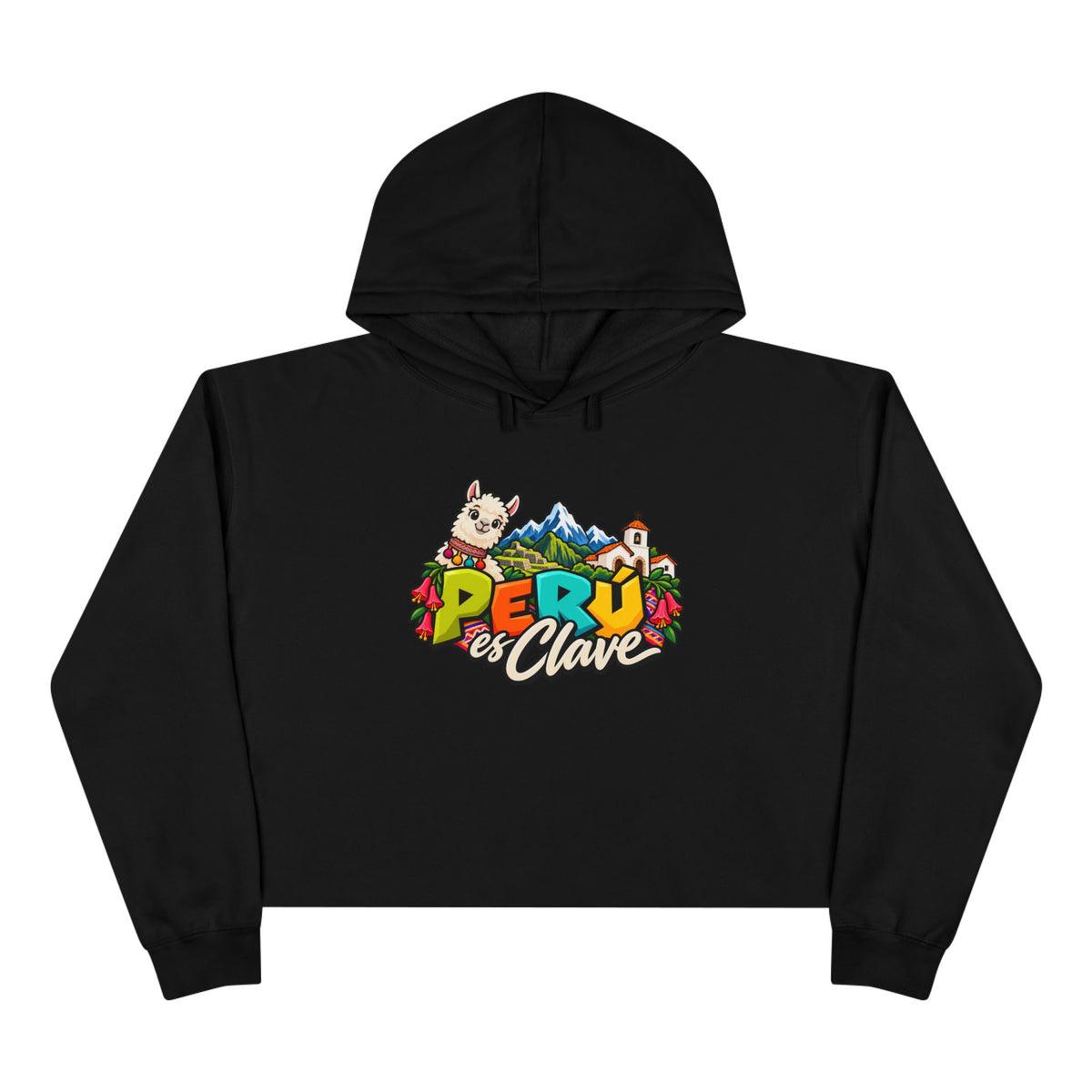 Best Perú es Clave Crop Hoodie - Alpaca & Machu Picchu Gift
