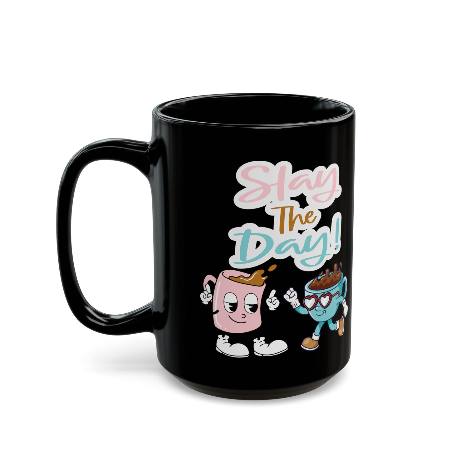 Best Black 'Slay the Day' Coffee Mug for Night Owls & Early Birds