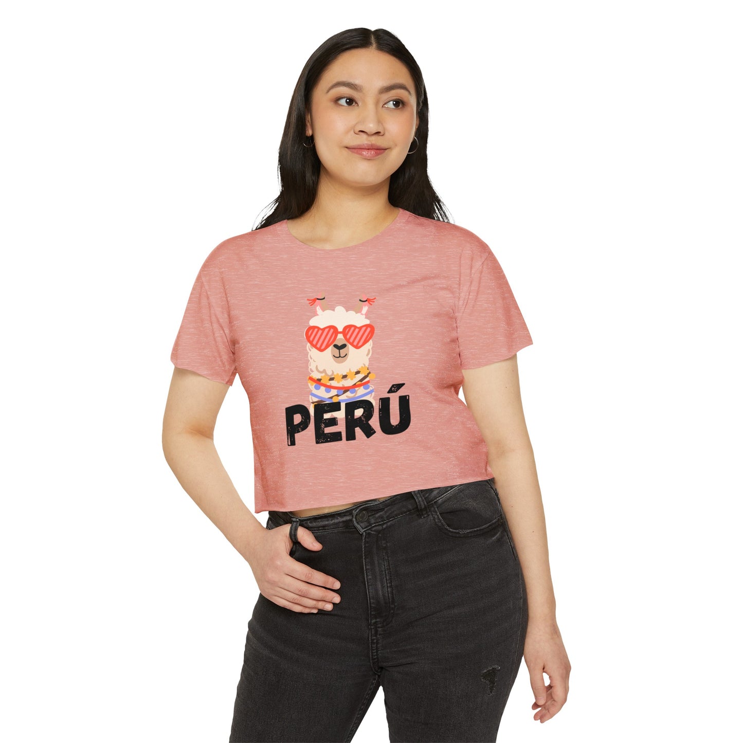 Peruvian Crop Top "Peru Llama Heart"