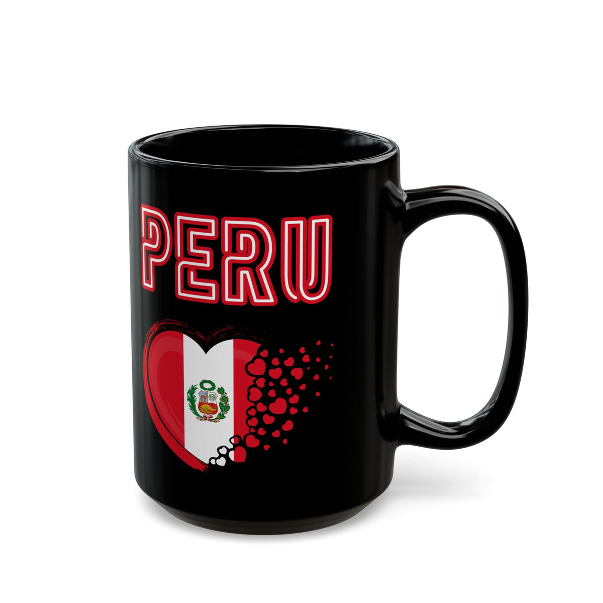 Best Peruvian Black Coffee Mug "Peru Heart Flag"
