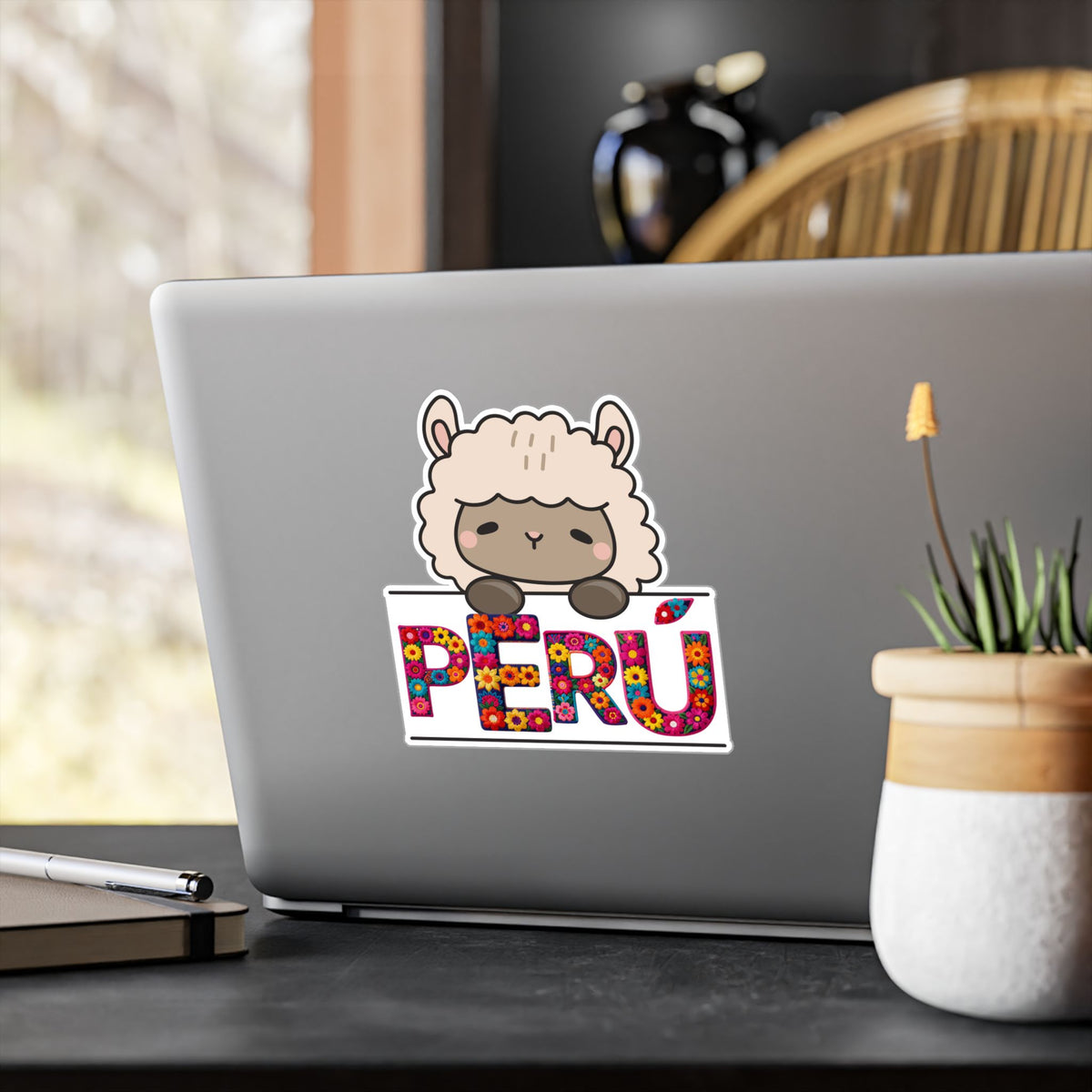 Best Peru Floral Llama Sticker - Vinyl Decal