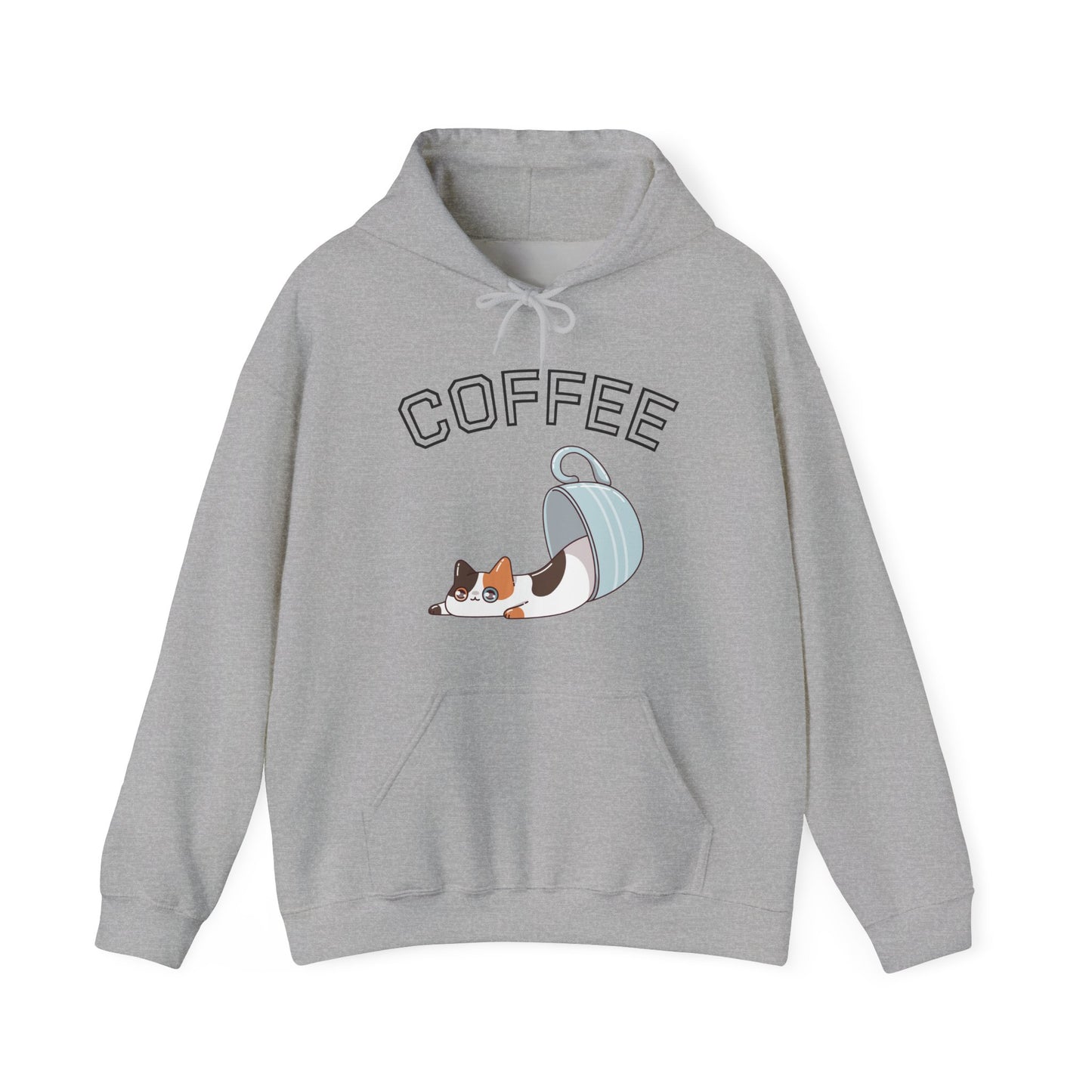 Coffee Cat Hoodie (Unisex) – Cute Cat in Coffee Mug Graphic, Hoodie for Coffee Lovers (USA Only)