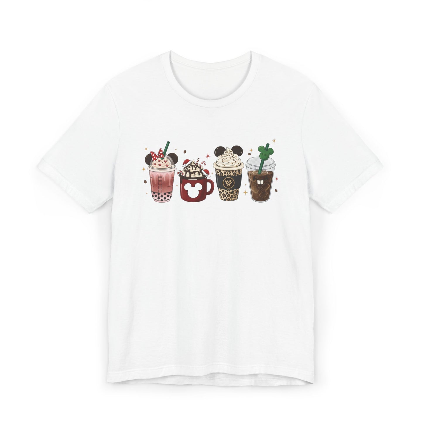 🎀☕ Cute Holiday Coffee Cups T-Shirt USA | Coffee Lovers Tee