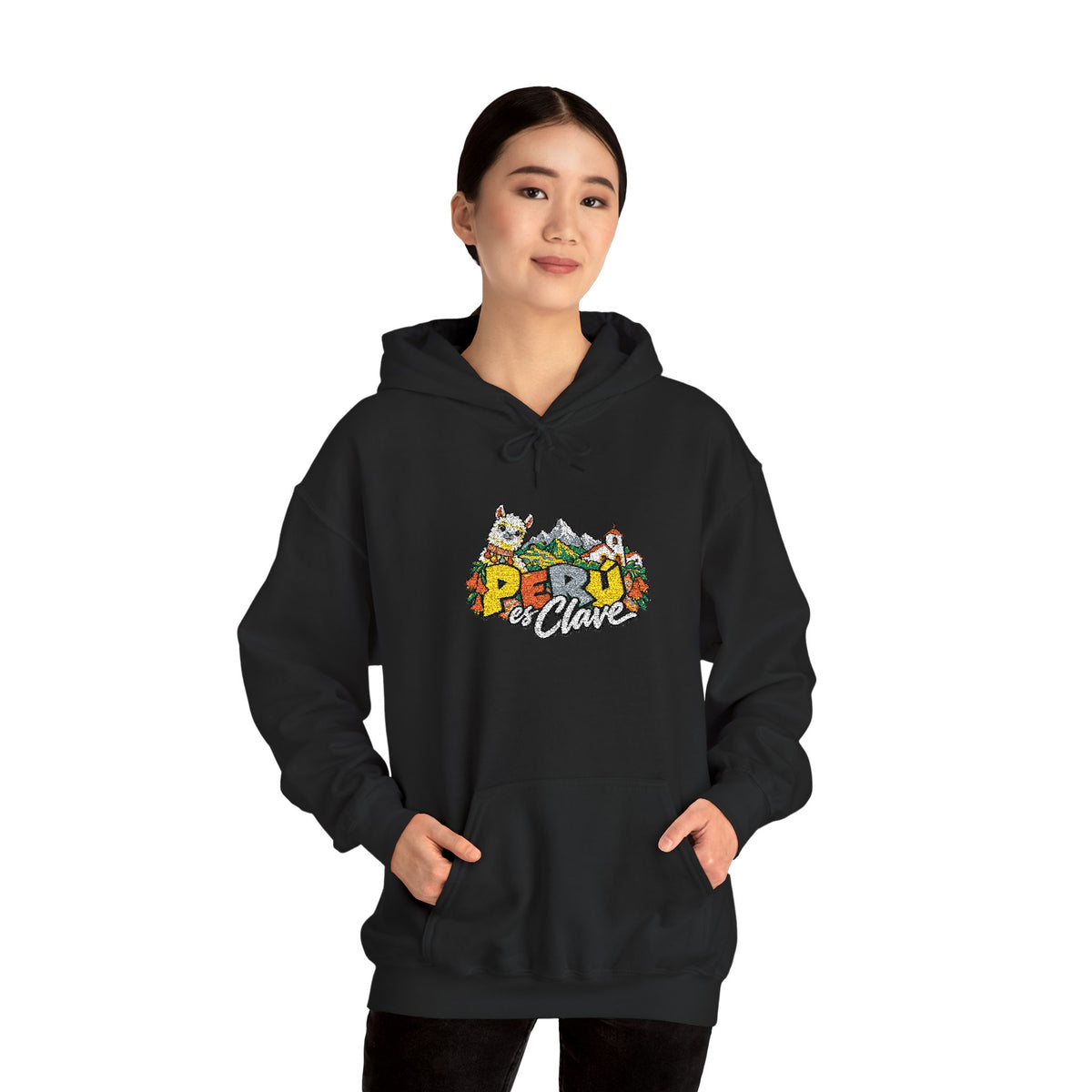 Best Perú es Clave Embroidered Hoodie - Alpaca & Andes Gift