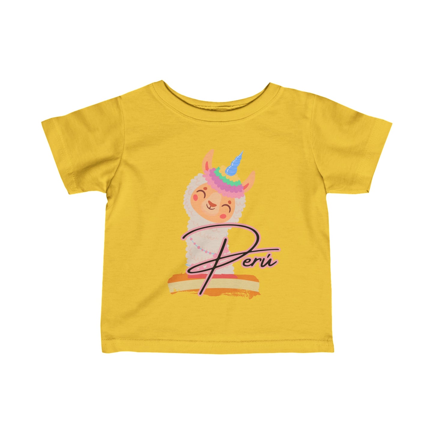 Best Peruvian Infant Fine Jersey Tee "Peru Lama Rainbow"