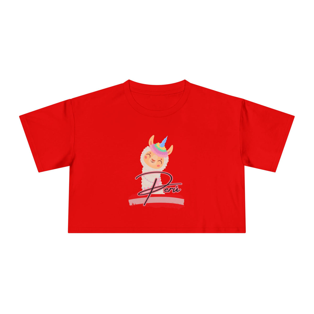 Best Peru Llama Unicorn Crop Top | Peruvian Gift USA