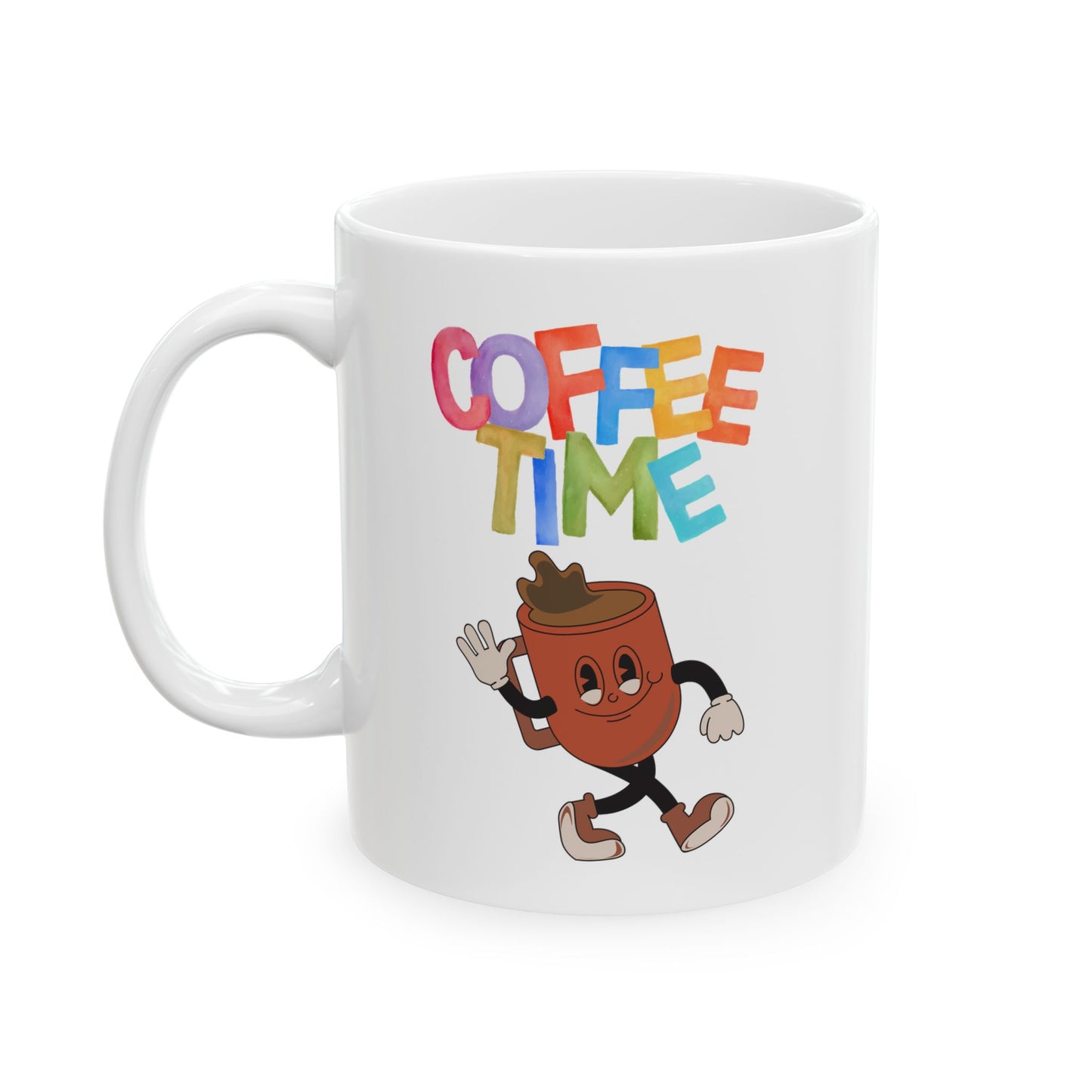 Best White Coffee Mug with Waving Coffee Companion: Bright Brew Buddy