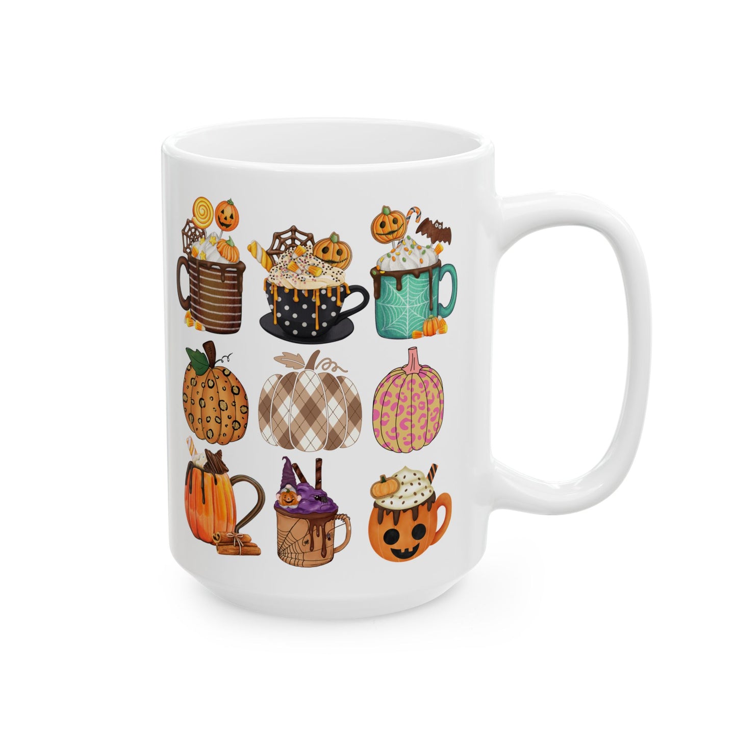 Best White Coffee Mug That's a Fall Coffee Spectacle: Phantom Pumpkin Parade