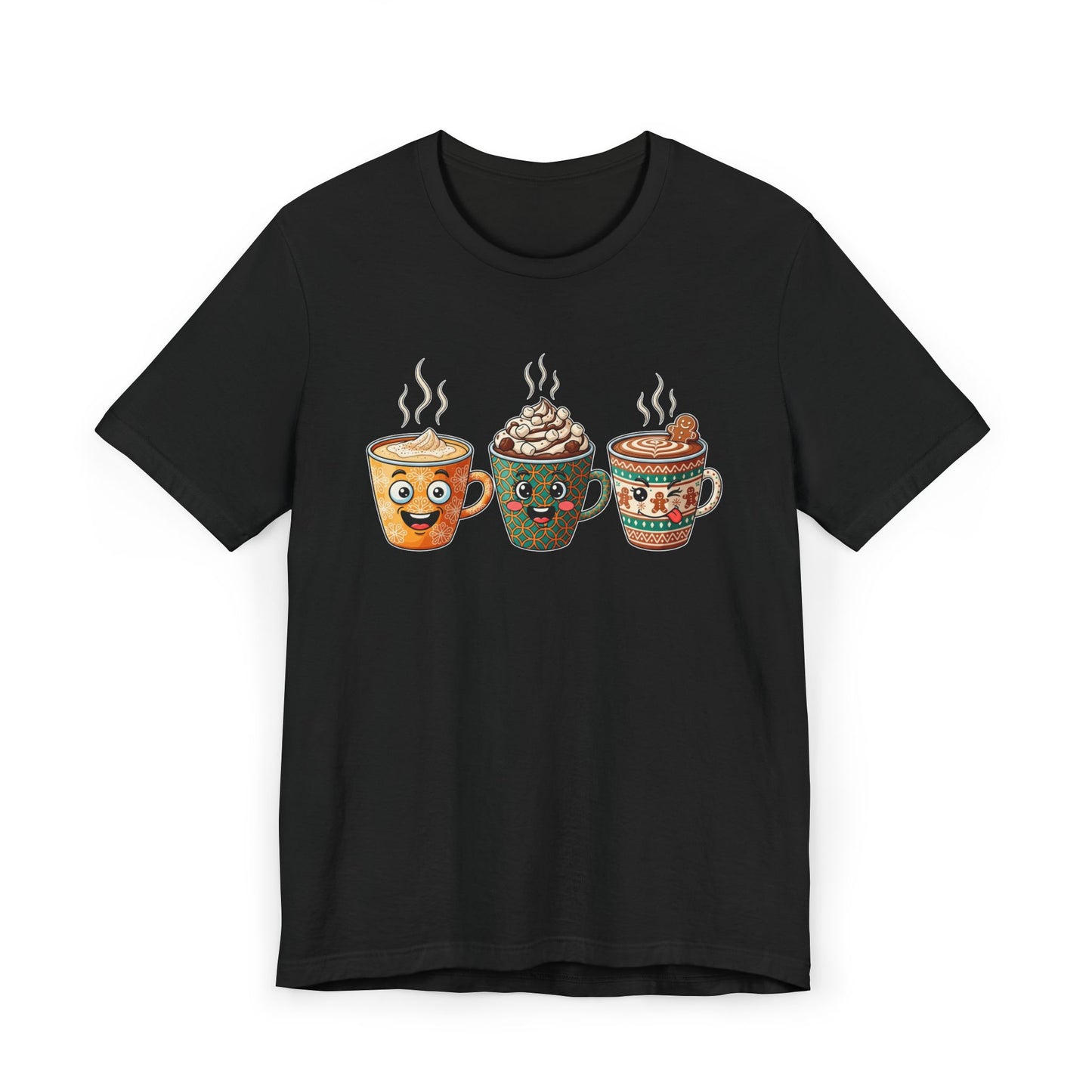 ☕🎄 Holiday Coffee Mugs Unisex T-Shirt USA | Festive Coffee Tee