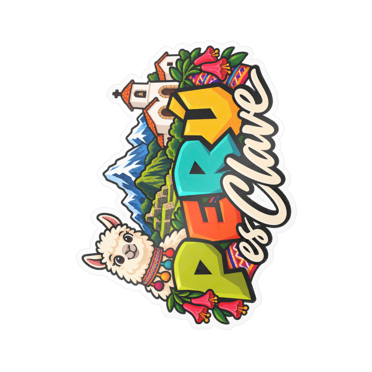 Best Perú es Clave Sticker - Alpaca & Machu Picchu Decal