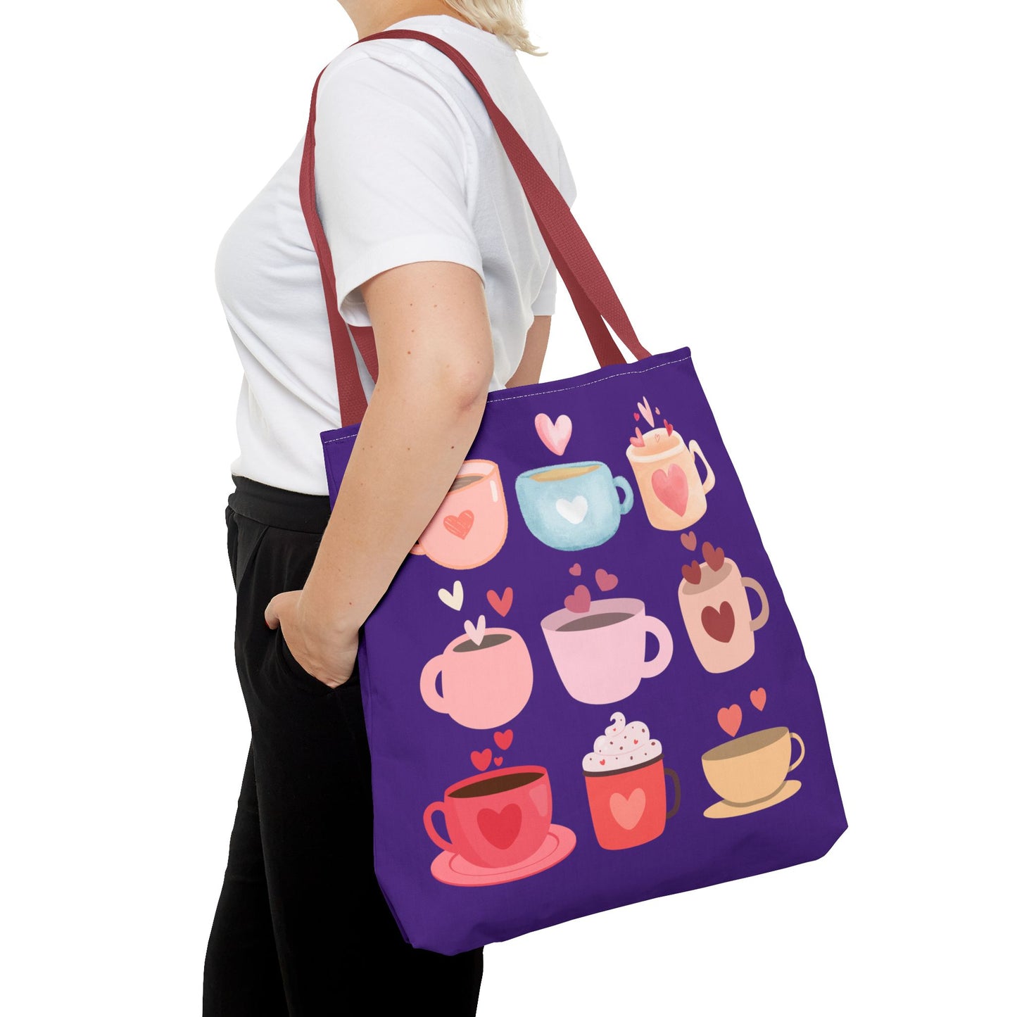 Best Coffee Tote Bag "Coffee Mugs Heart"