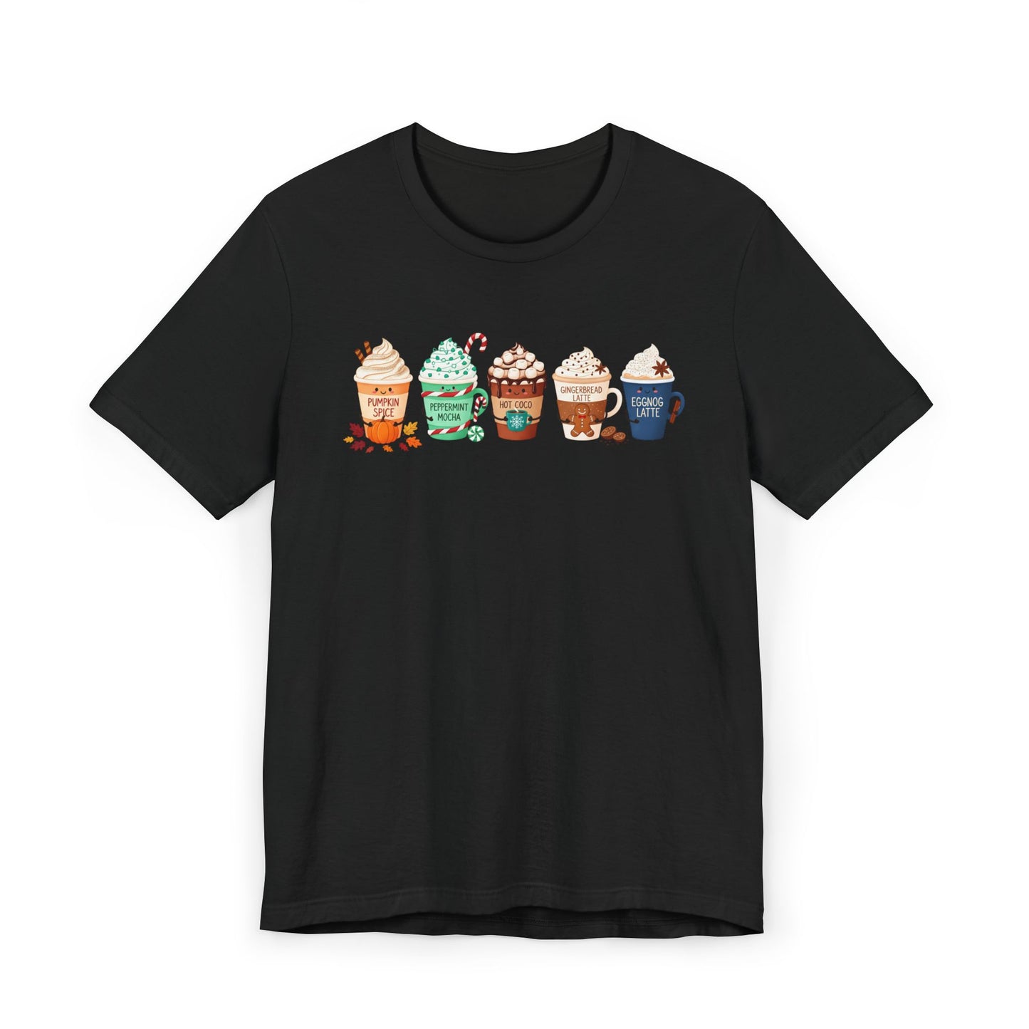 🎃☕ Seasonal Coffee Drinks T-Shirt USA | Holiday Coffee Tee
